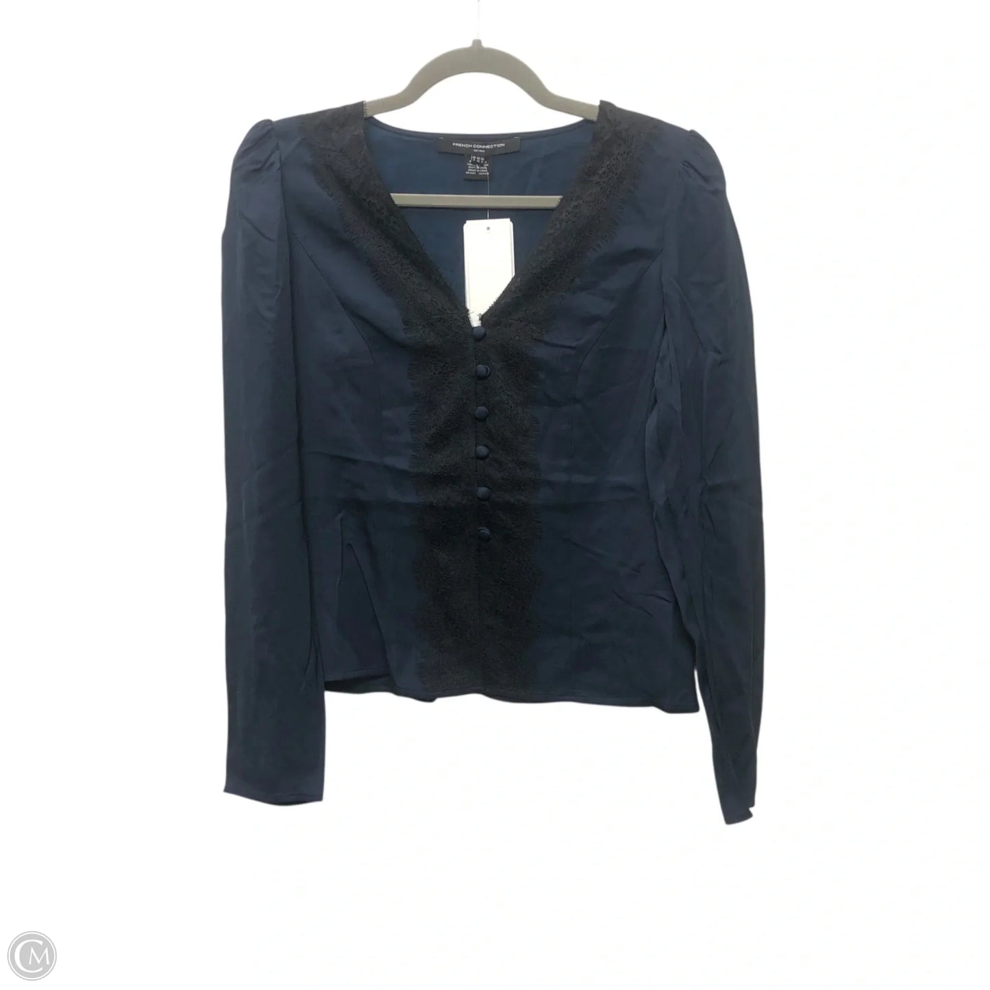 Blouse Long Sleeve By French Connection In Navy, Size: 4