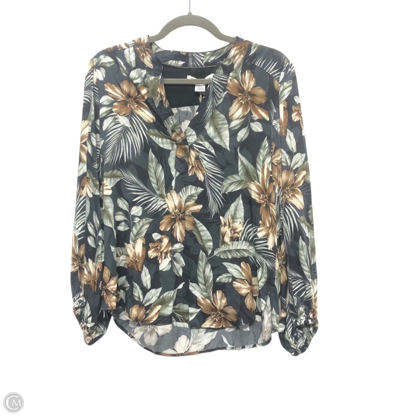 Blouse Long Sleeve By Tommy Bahama In Tropical Print, Size: S
