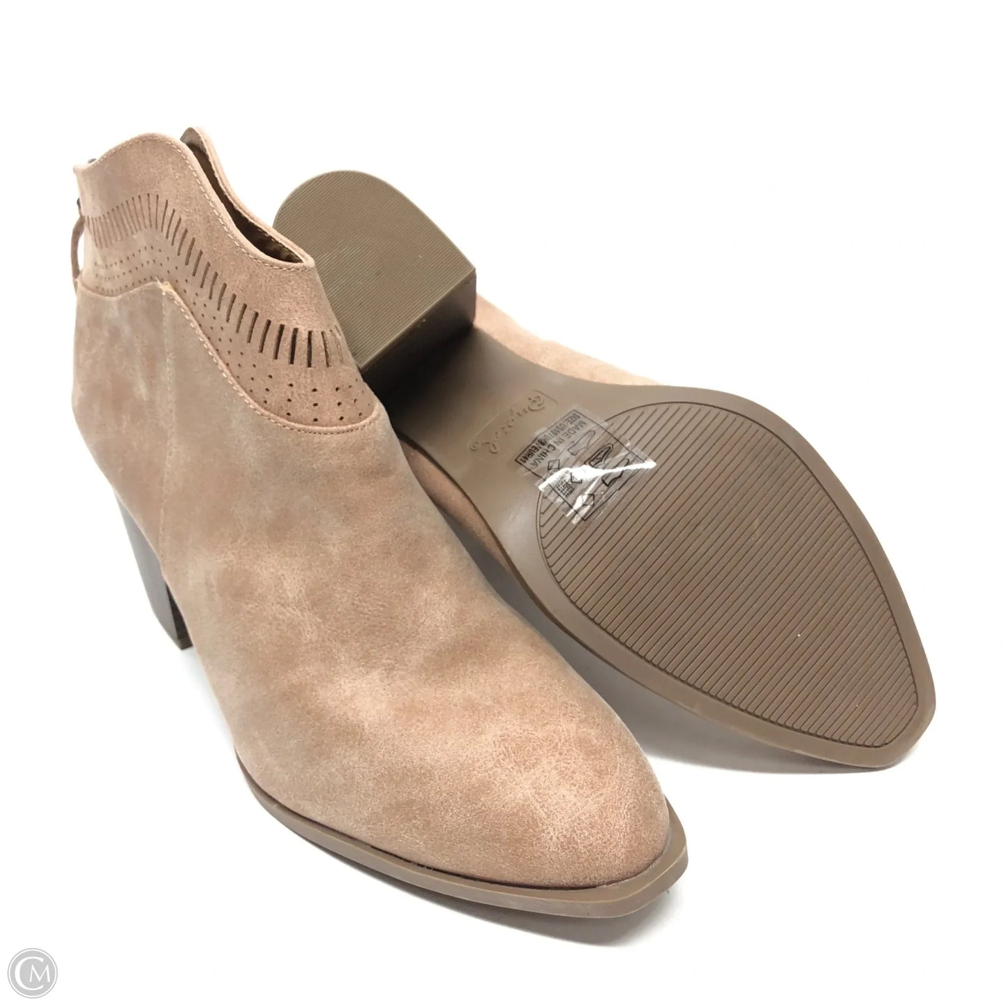 Boots Ankle Heels By Qupid In Beige, Size: 10