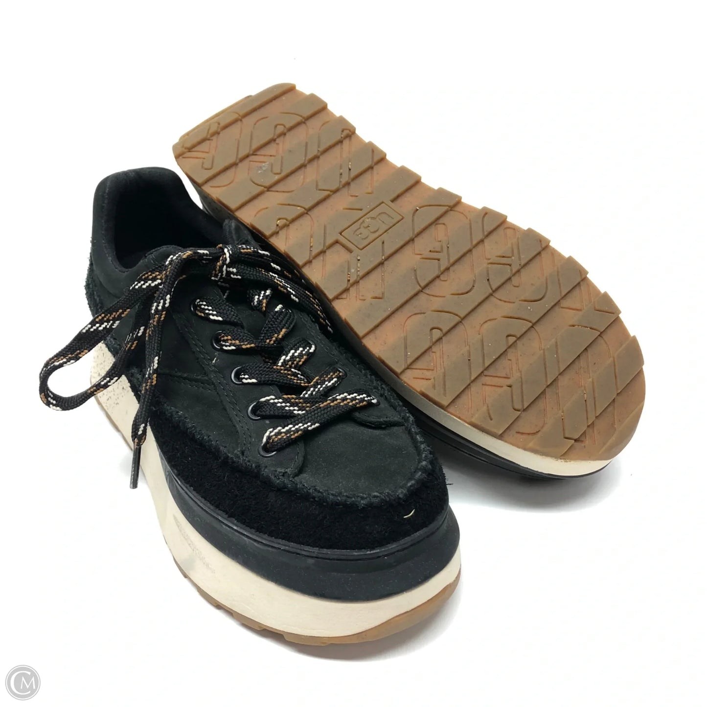 Shoes Designer By Ugg In Black & Cream, Size: 7.5