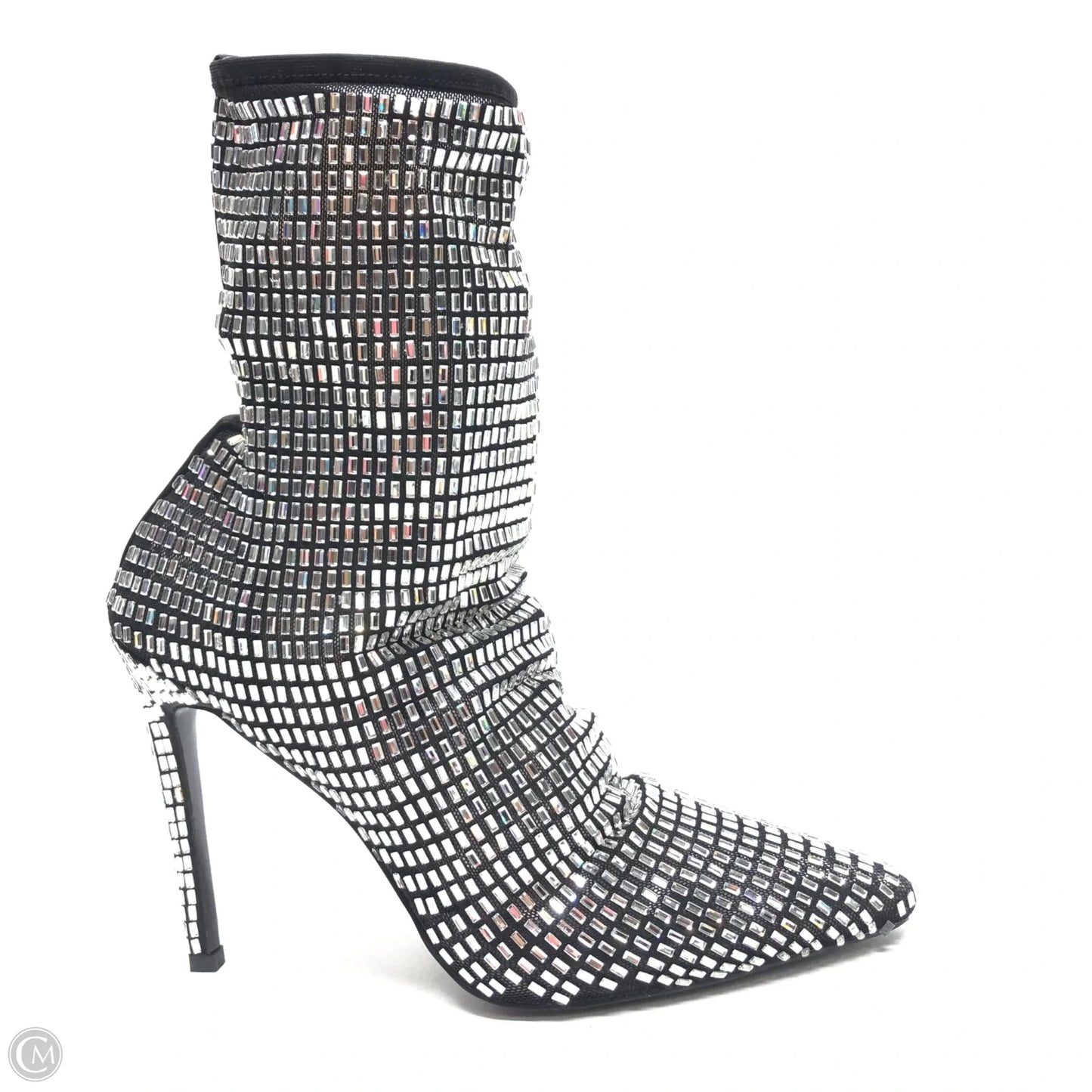 Boots Ankle Heels By Azalea Wang In Black & Silver, Size: 9