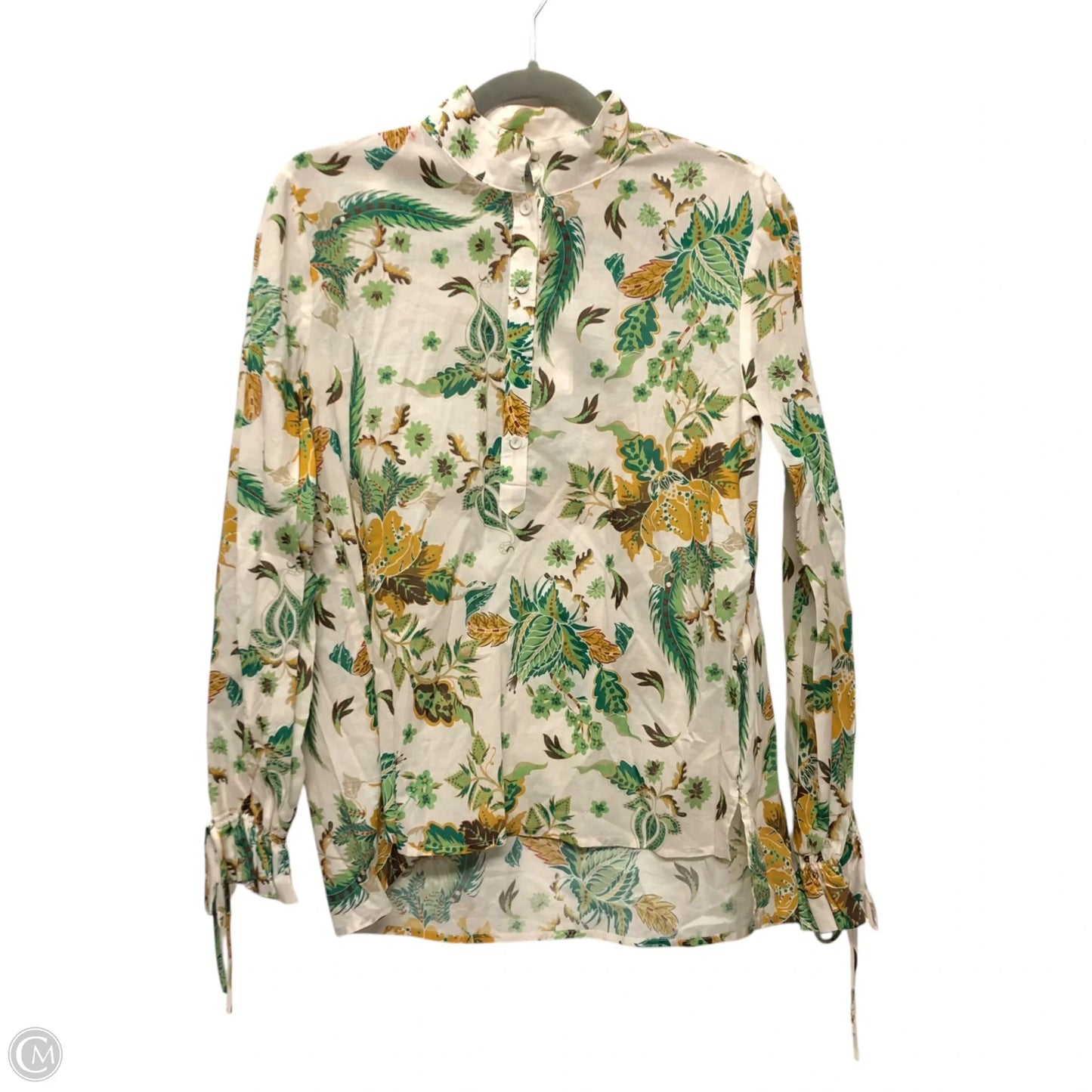 Top Long Sleeve By Antonio Melani In Green & White, Size: S