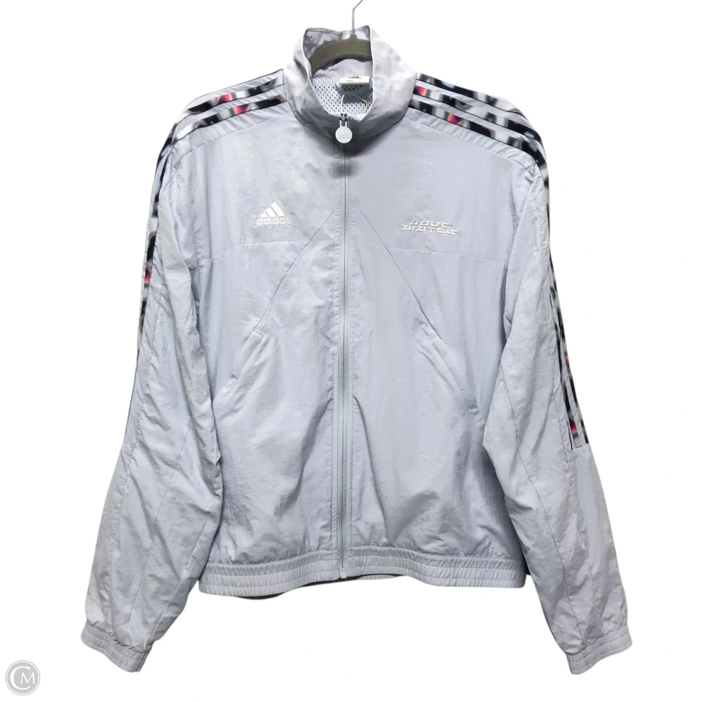 Jacket Windbreaker By Adidas In Blue, Size: M