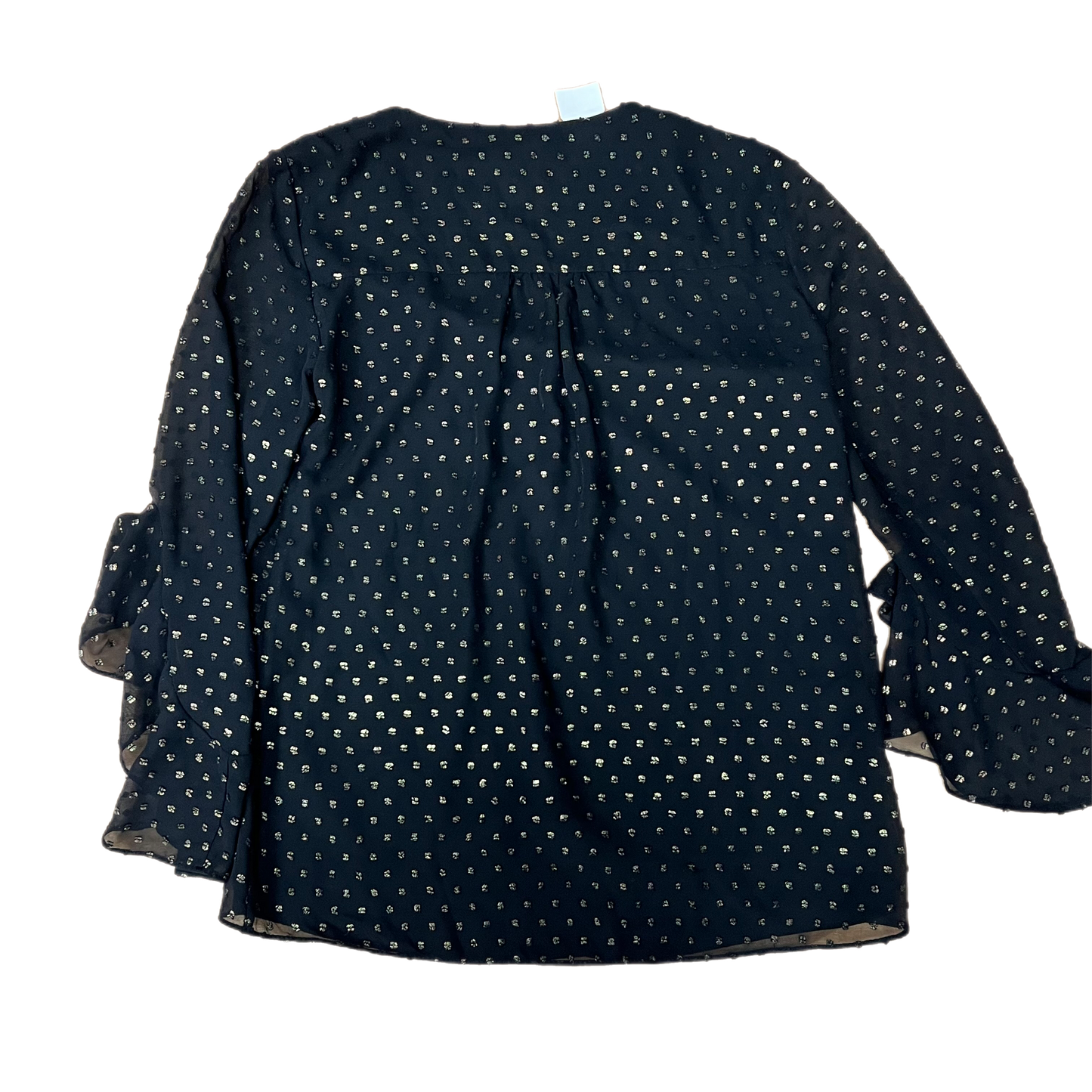 Top Long Sleeve By Vince Camuto In Black & Gold, Size: Xxs