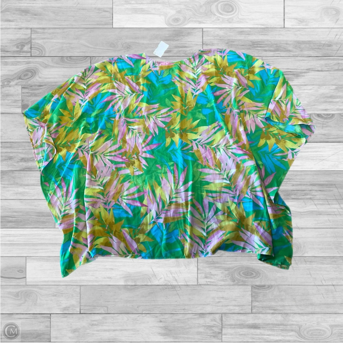 Poncho By Belle By Kim Gravel In Tropical Print, Size: L