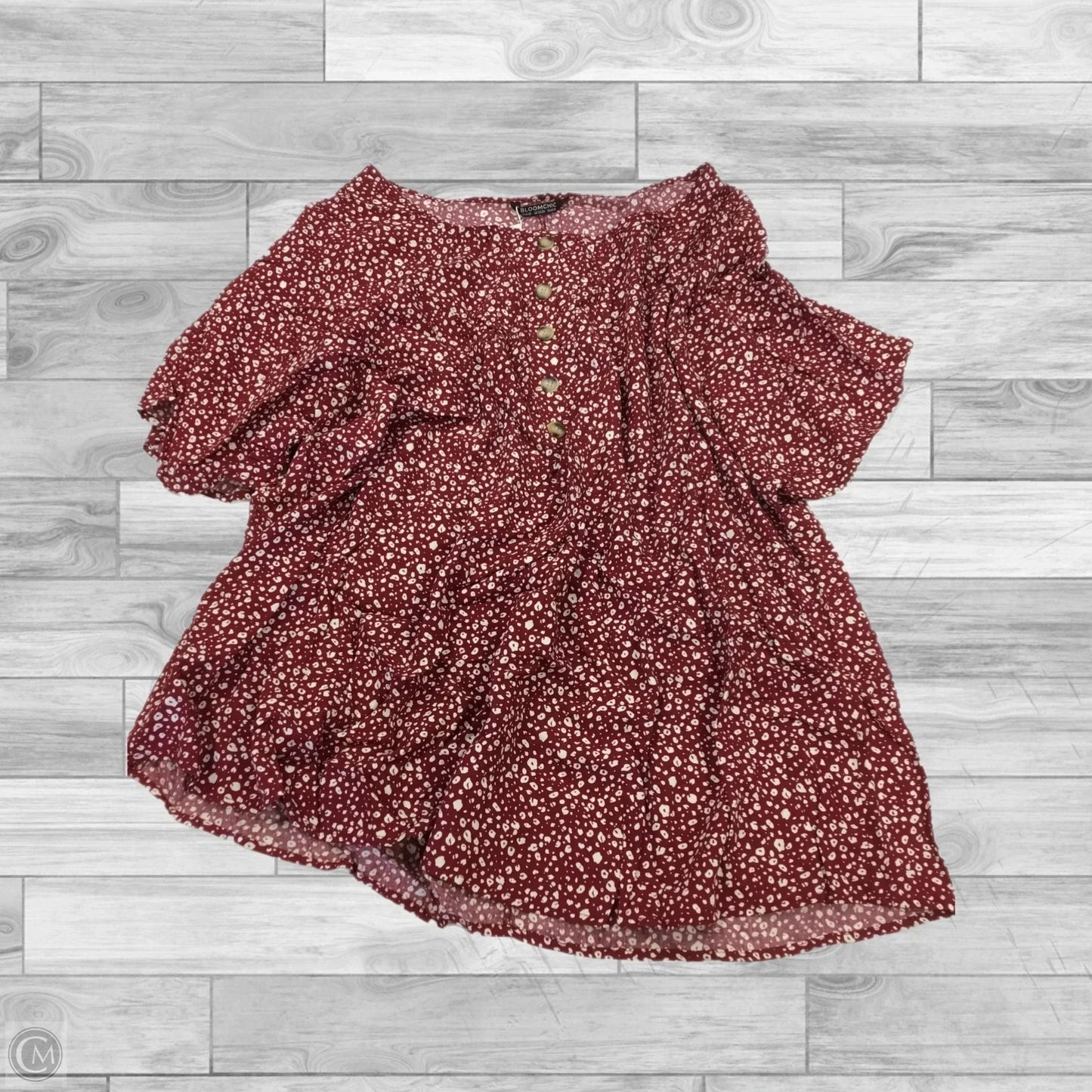 Top Short Sleeve By Clothes Mentor In Polkadot Pattern, Size: 18