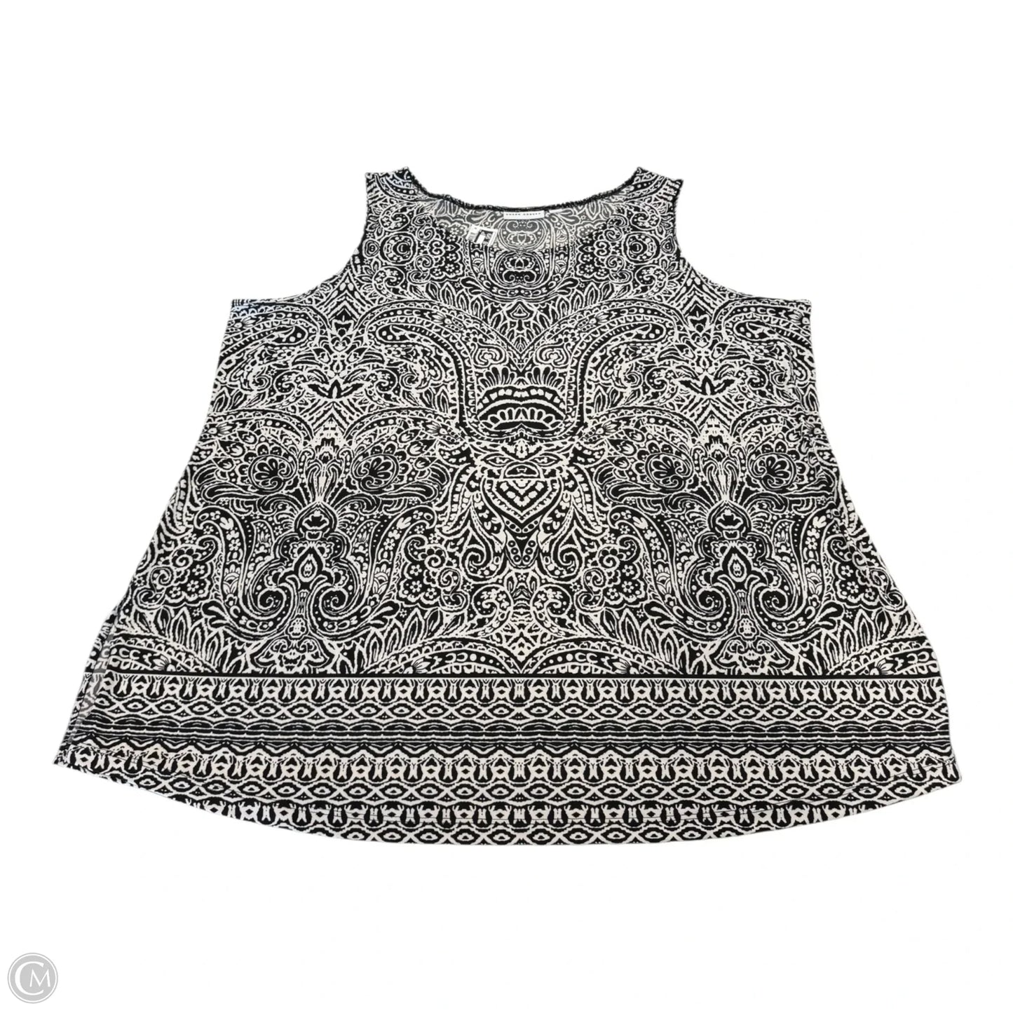 Top Sleeveless By Susan Graver In Black & White, Size: 3x