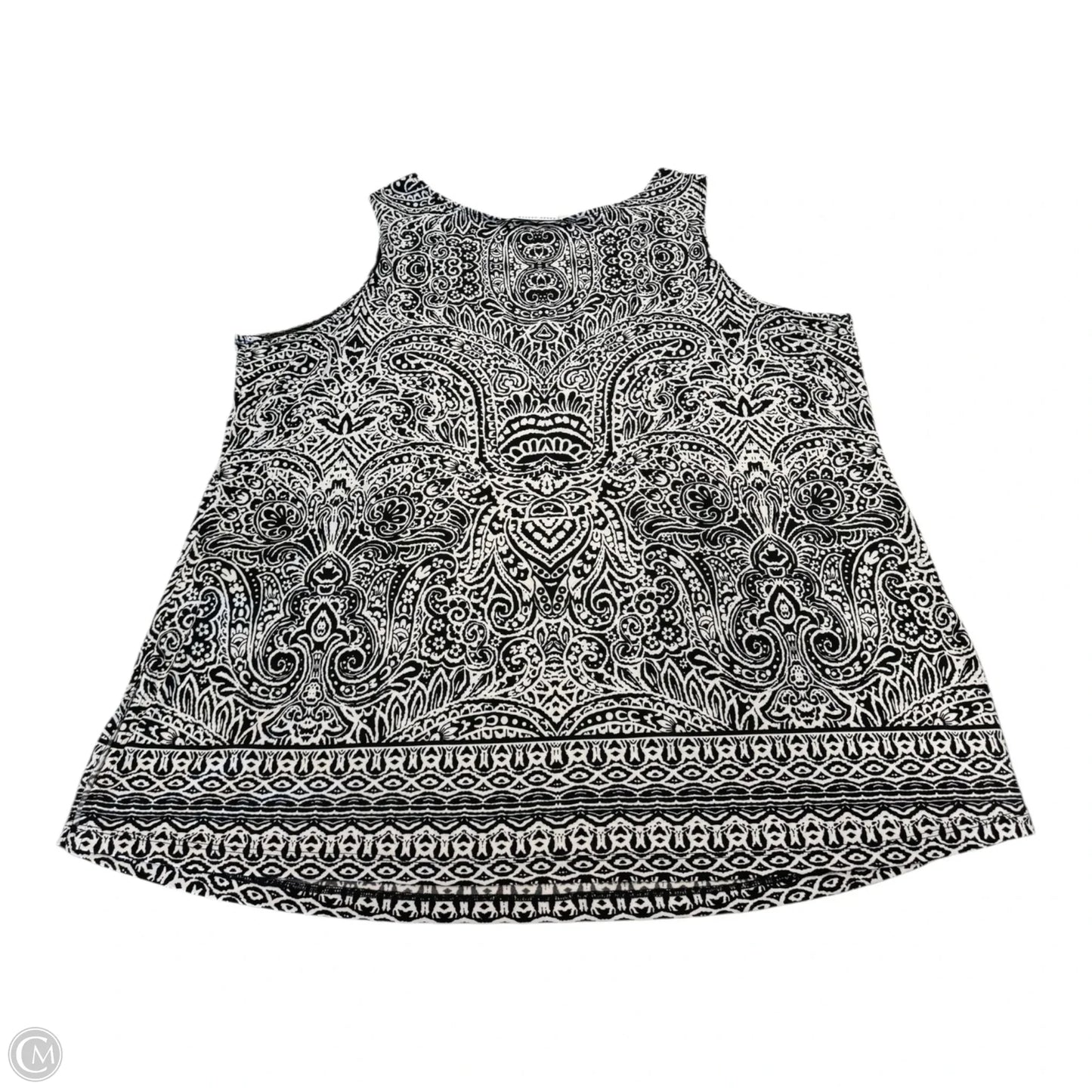 Top Sleeveless By Susan Graver In Black & White, Size: 3x