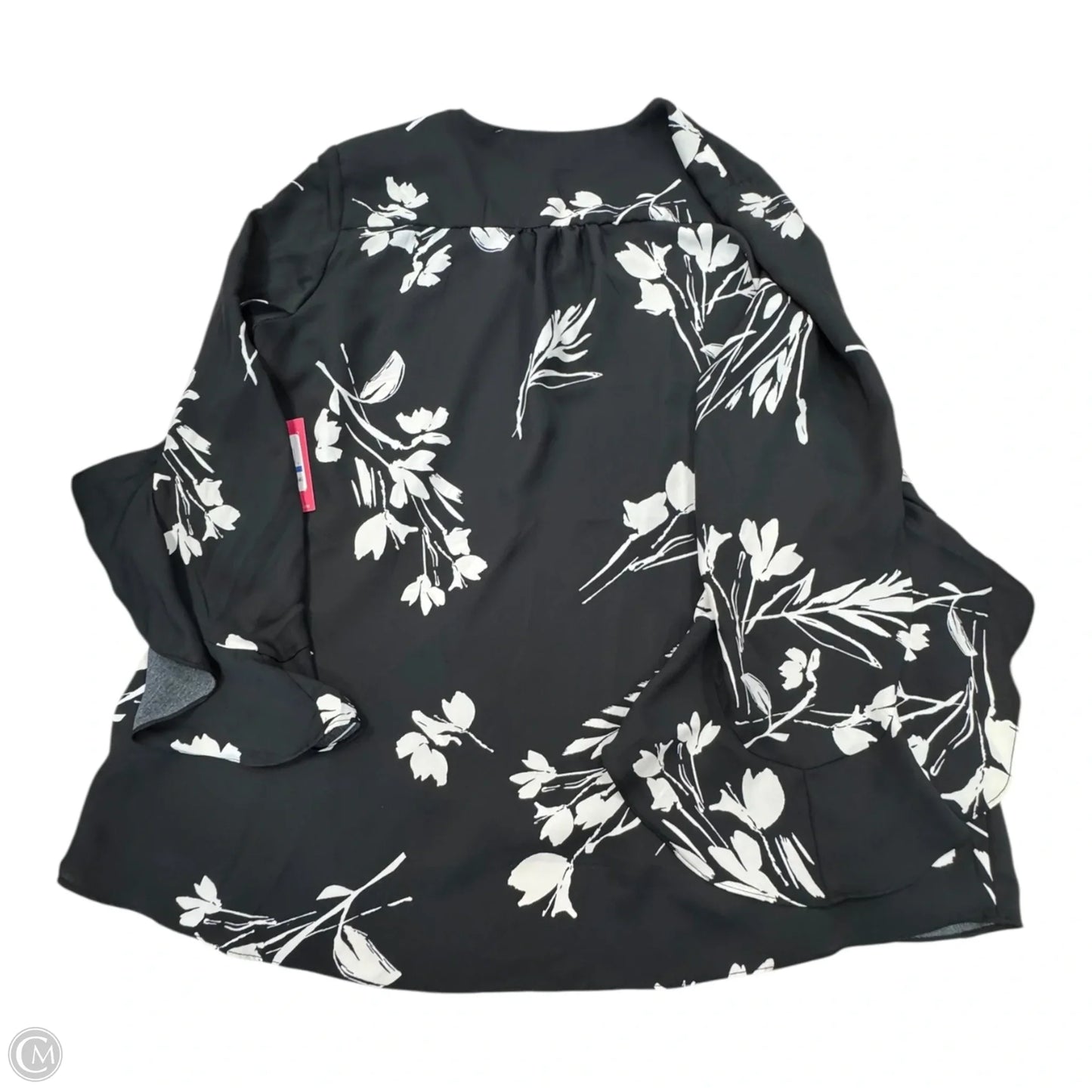 Top Long Sleeve By Vince Camuto In Black & White, Size: Xl