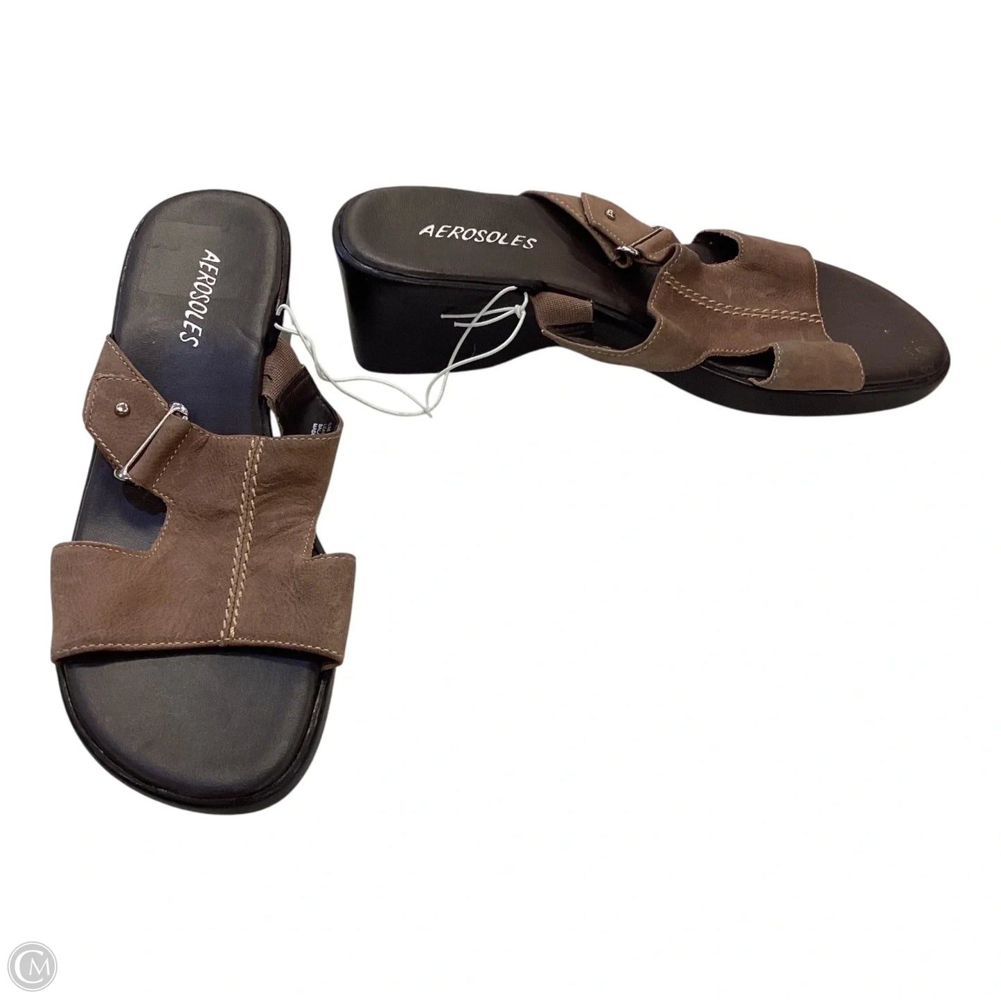 Sandals Heels Platform By Aerosoles In Brown, Size: 8