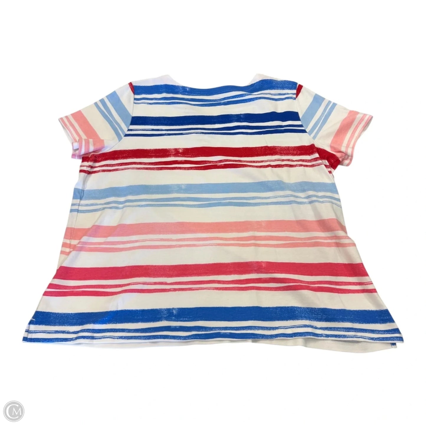 Top Short Sleeve By Kim Rogers In Striped Pattern, Size: 1x