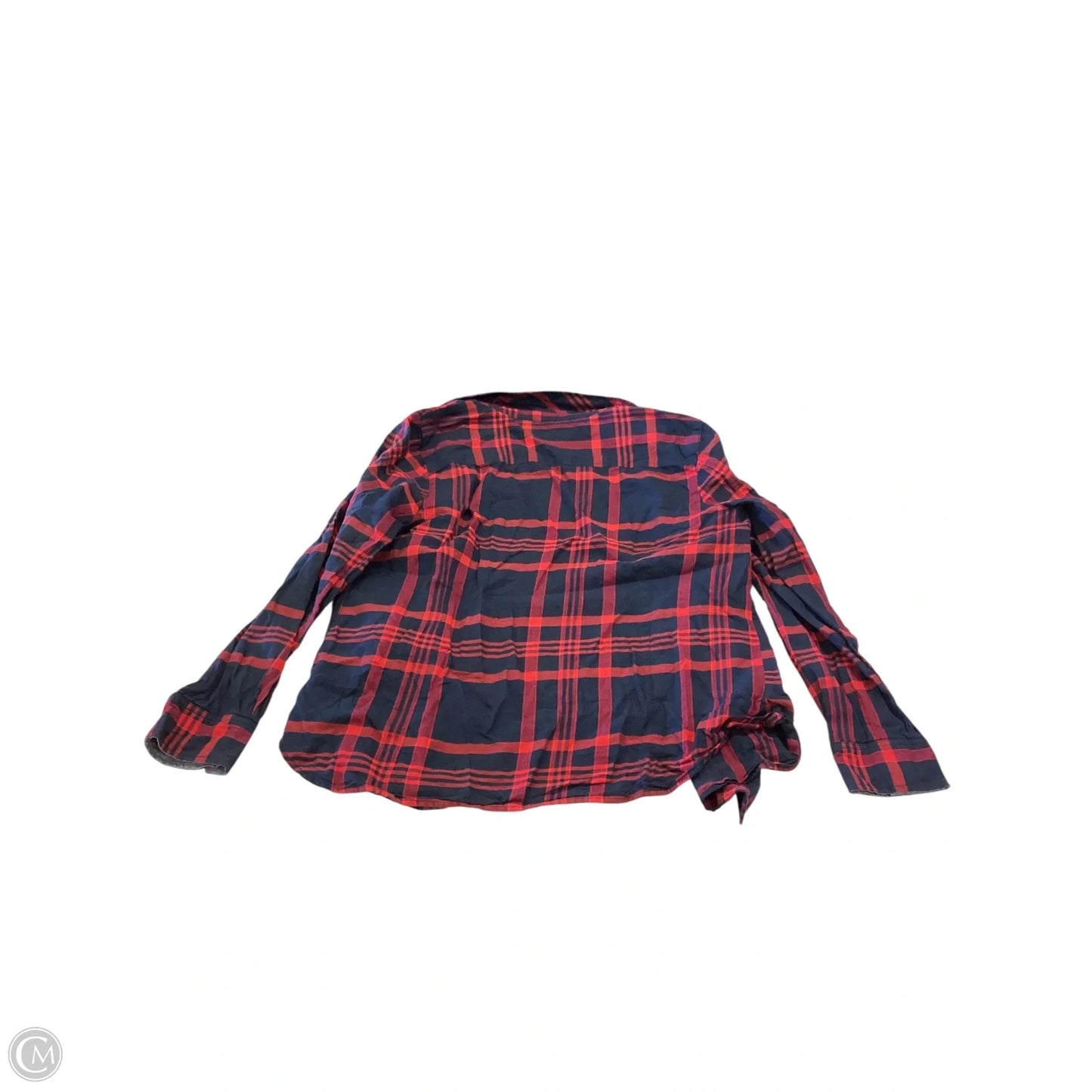 Top Long Sleeve By Tommy Hilfiger In Plaid Pattern, Size: Xl