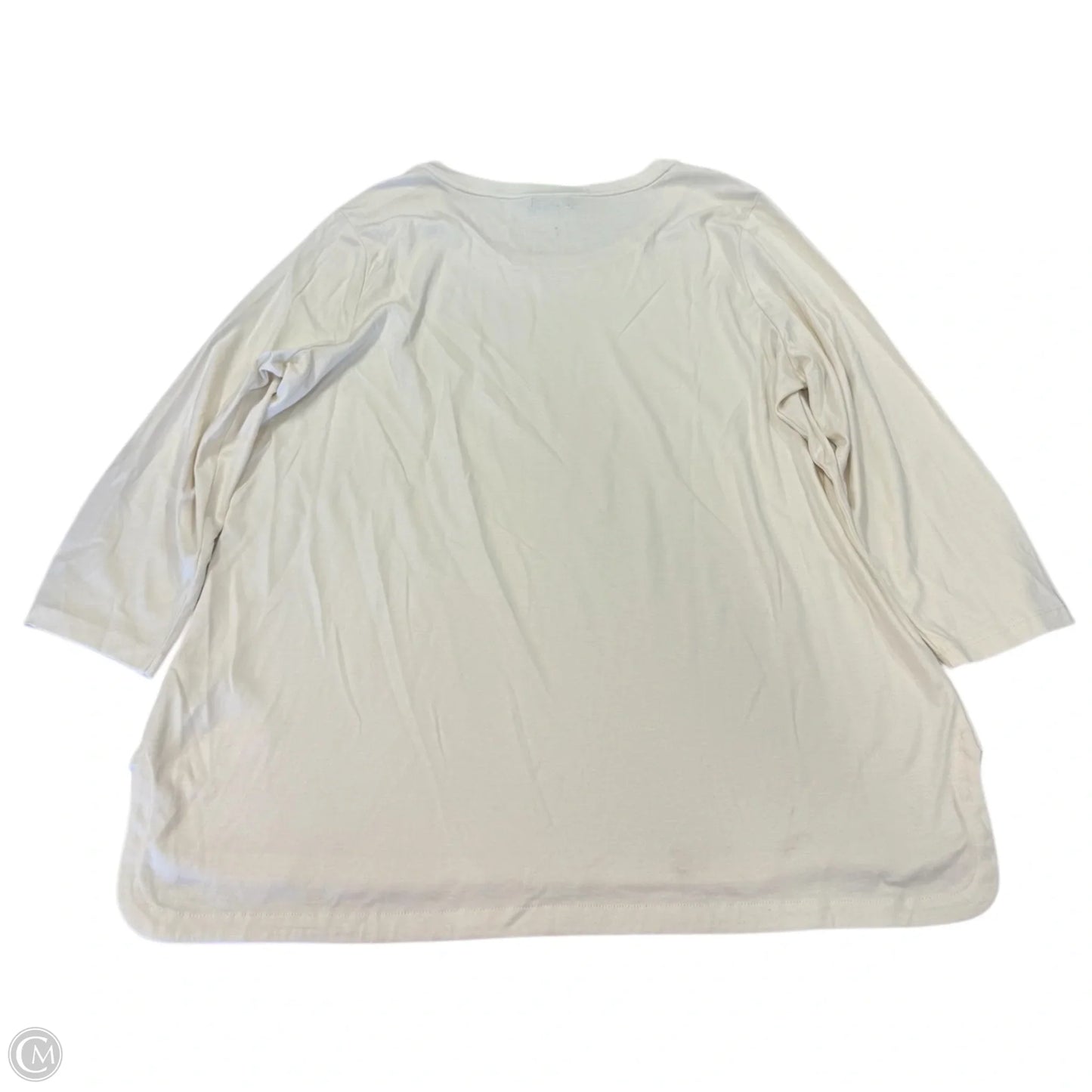 Top Long Sleeve Basic By Talbots In Cream, Size: 1x