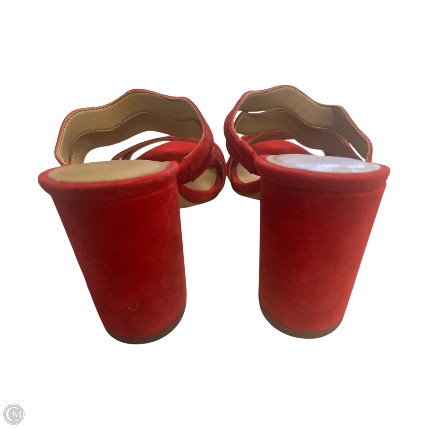 Sandals Heels Block By Ann Taylor In Red, Size: 6