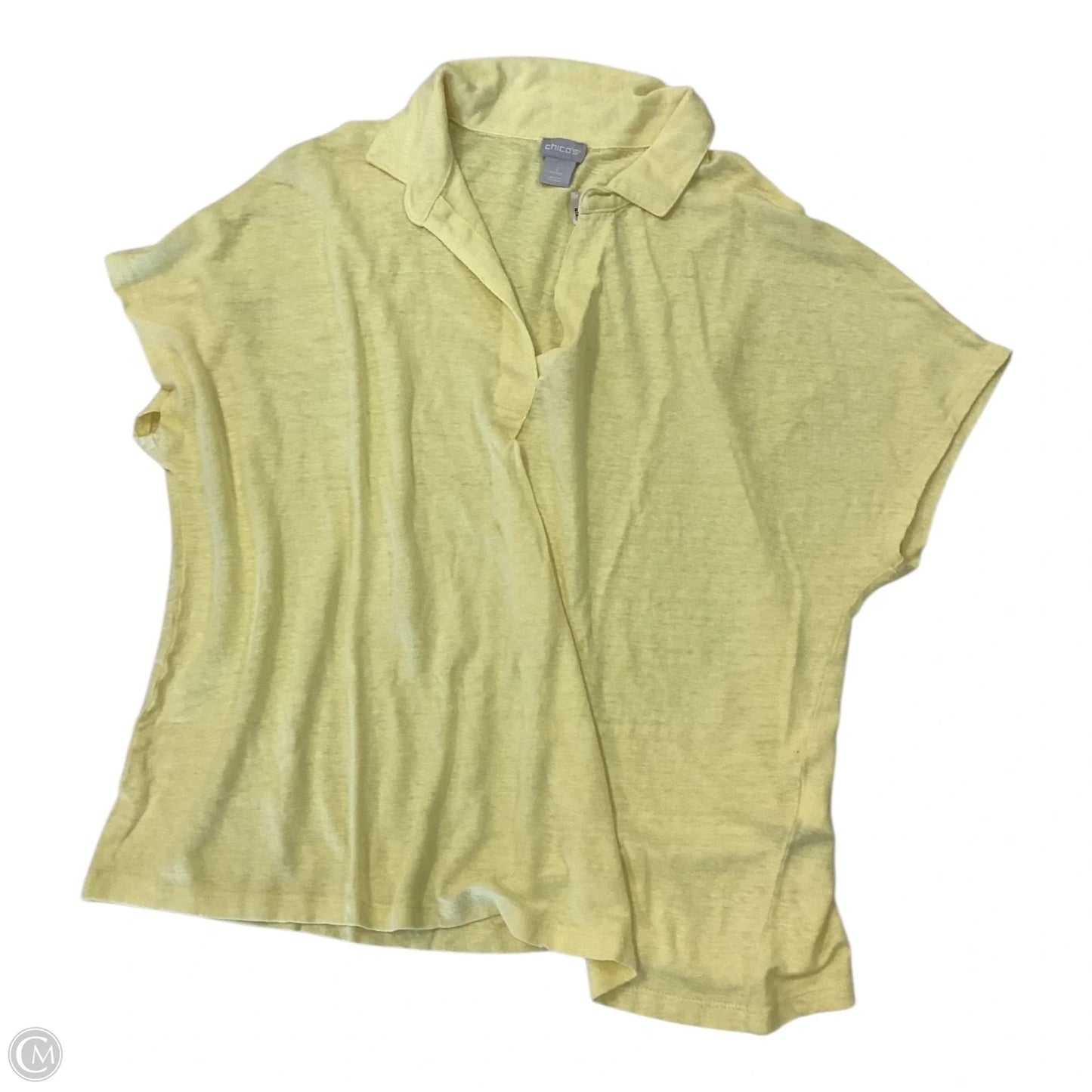 Top Short Sleeve By Chicos In Yellow, Size: L (2)