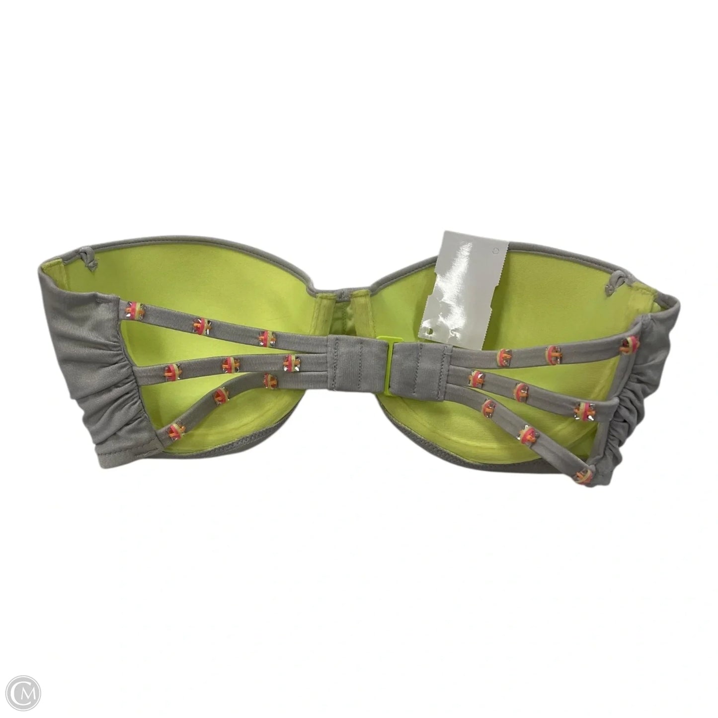 Swimsuit Top By Victorias Secret In Grey & Orange, Size: M