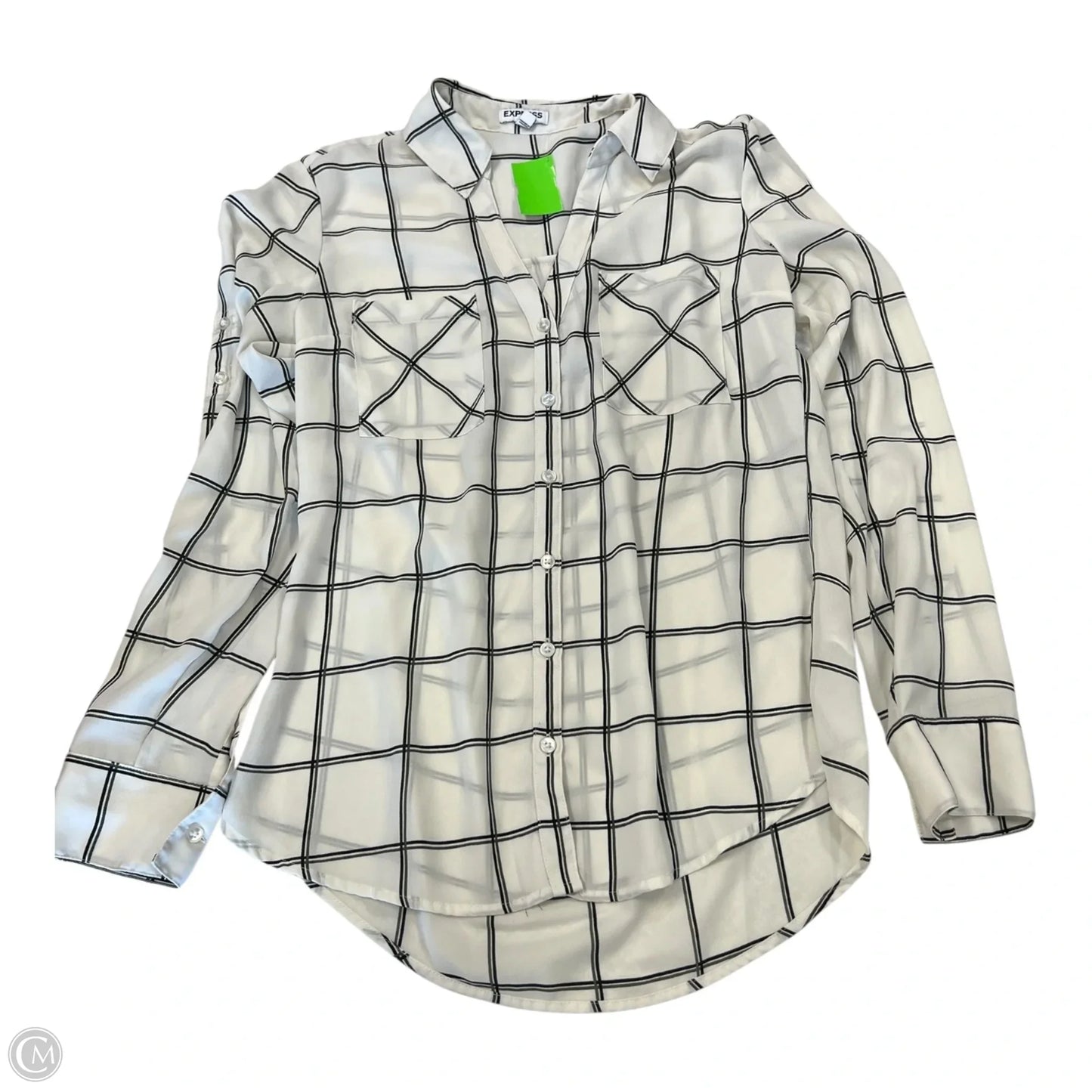 Top Long Sleeve By Express In Black & Cream, Size: S