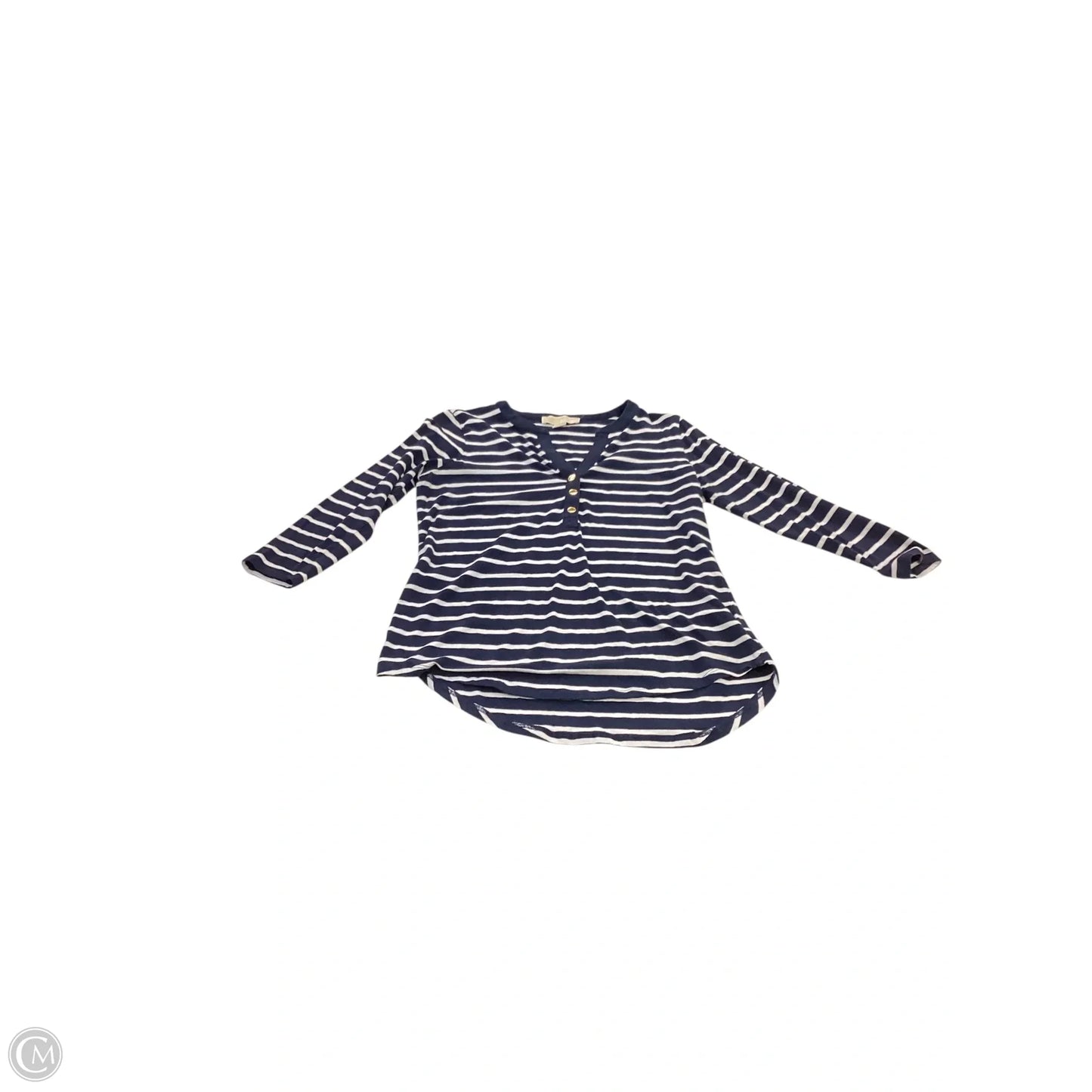 Top 3/4 Sleeve By Michael By Michael Kors In Striped Pattern, Size: M