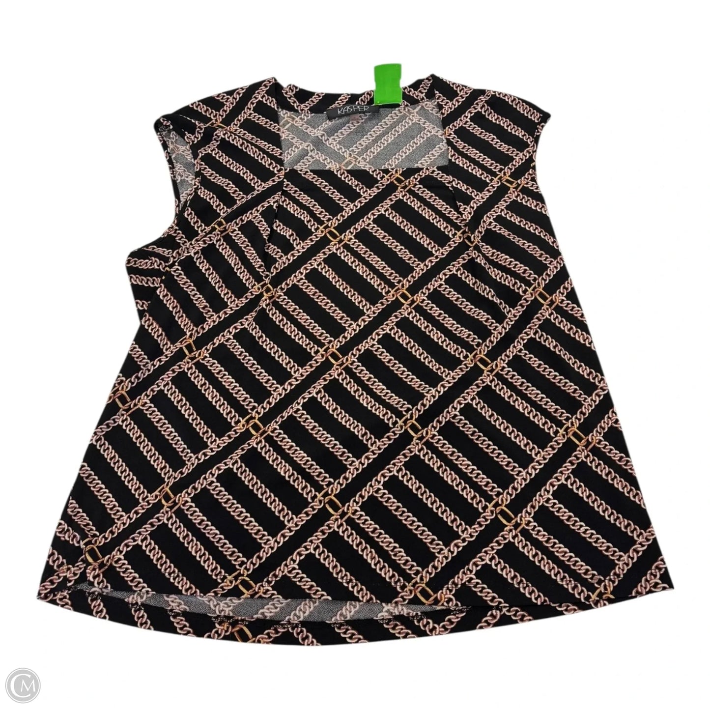 Top Sleeveless By Kasper In Black & Brown, Size: Xl