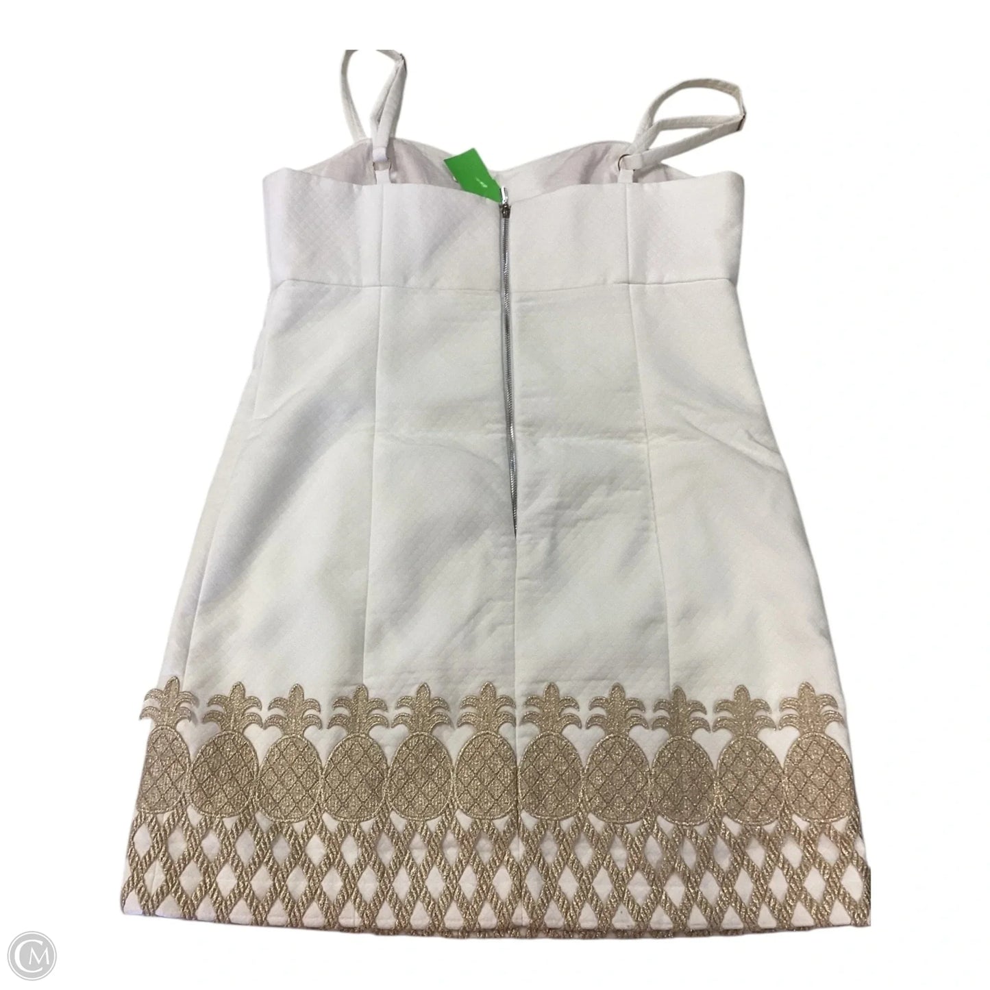Dress Designer By Lilly Pulitzer In Gold & White, Size: 8