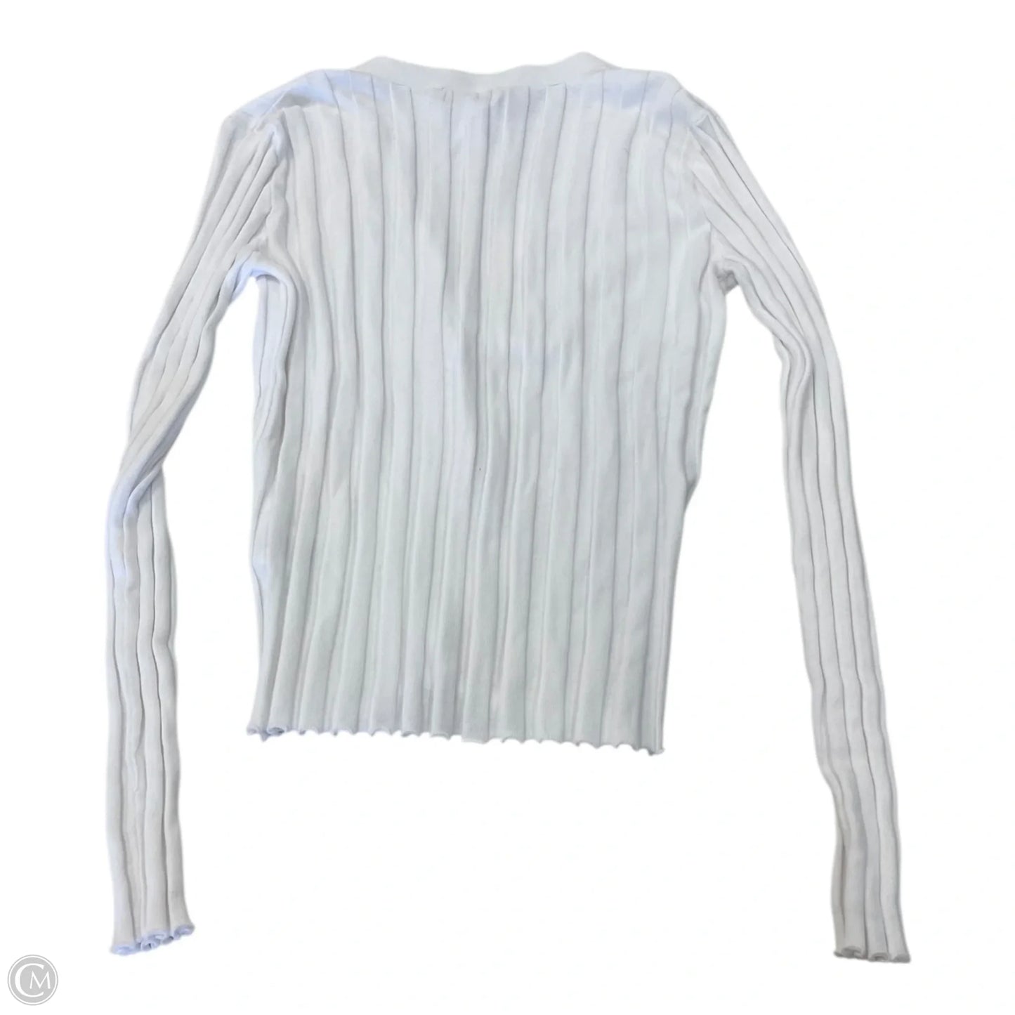 Top Long Sleeve By Calvin Klein In White, Size: M