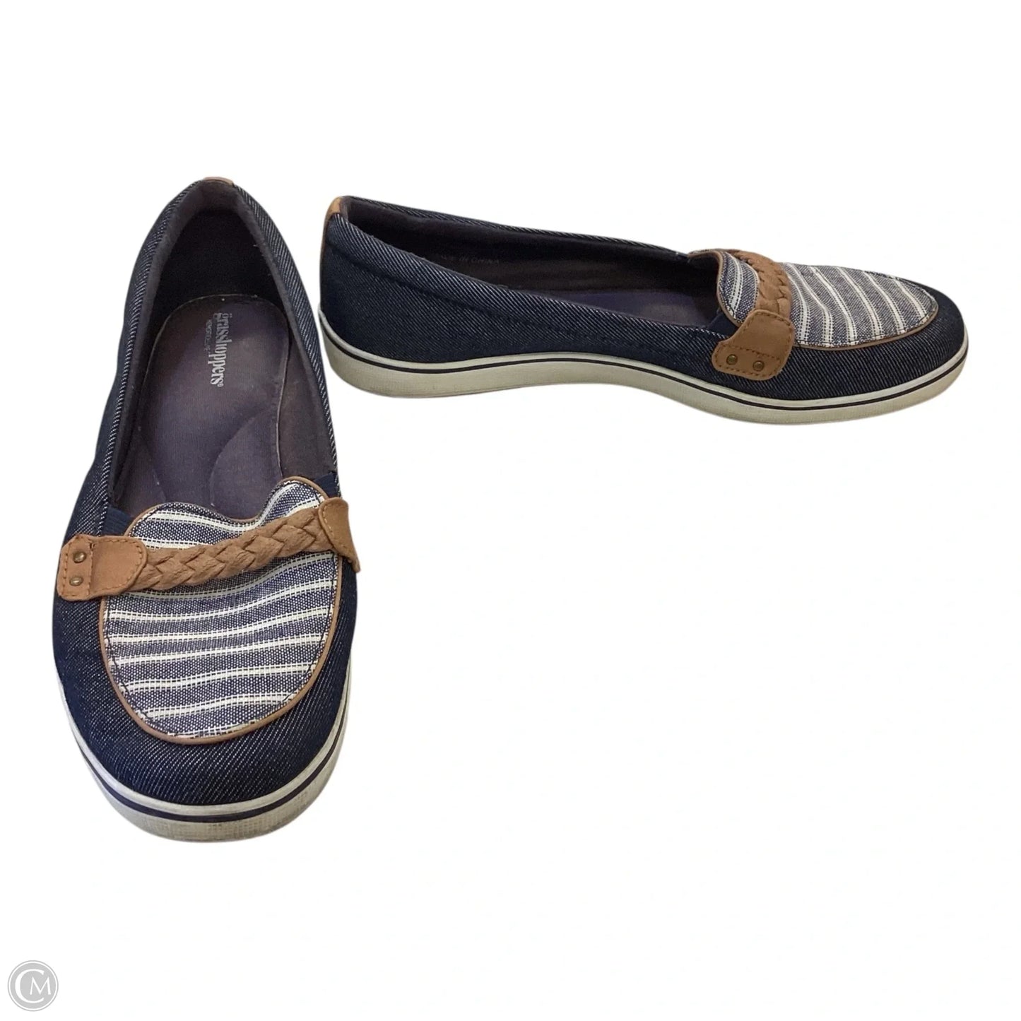 Shoes Flats By Grasshoppers In Blue & Cream, Size: 8.5