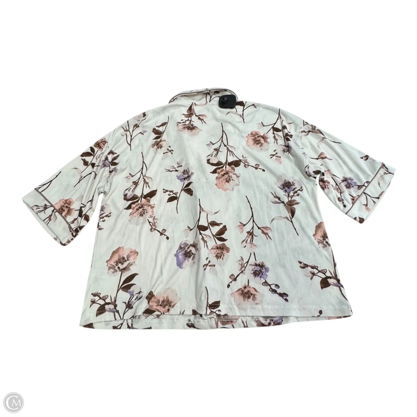 Top Short Sleeve By Nicole By Nicole Miller In Floral Print, Size: S