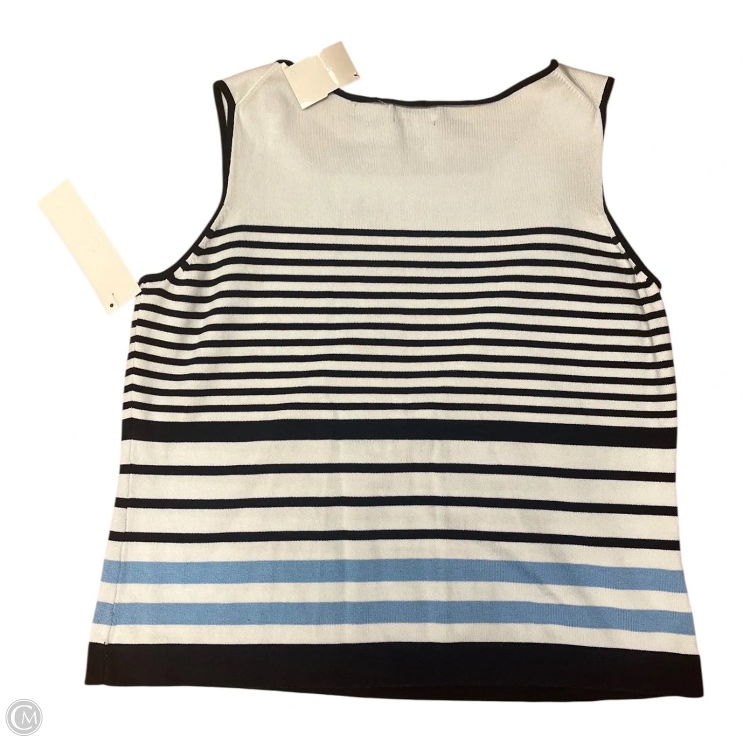 Top Sleeveless By Rafaella In Striped Pattern, Size: L