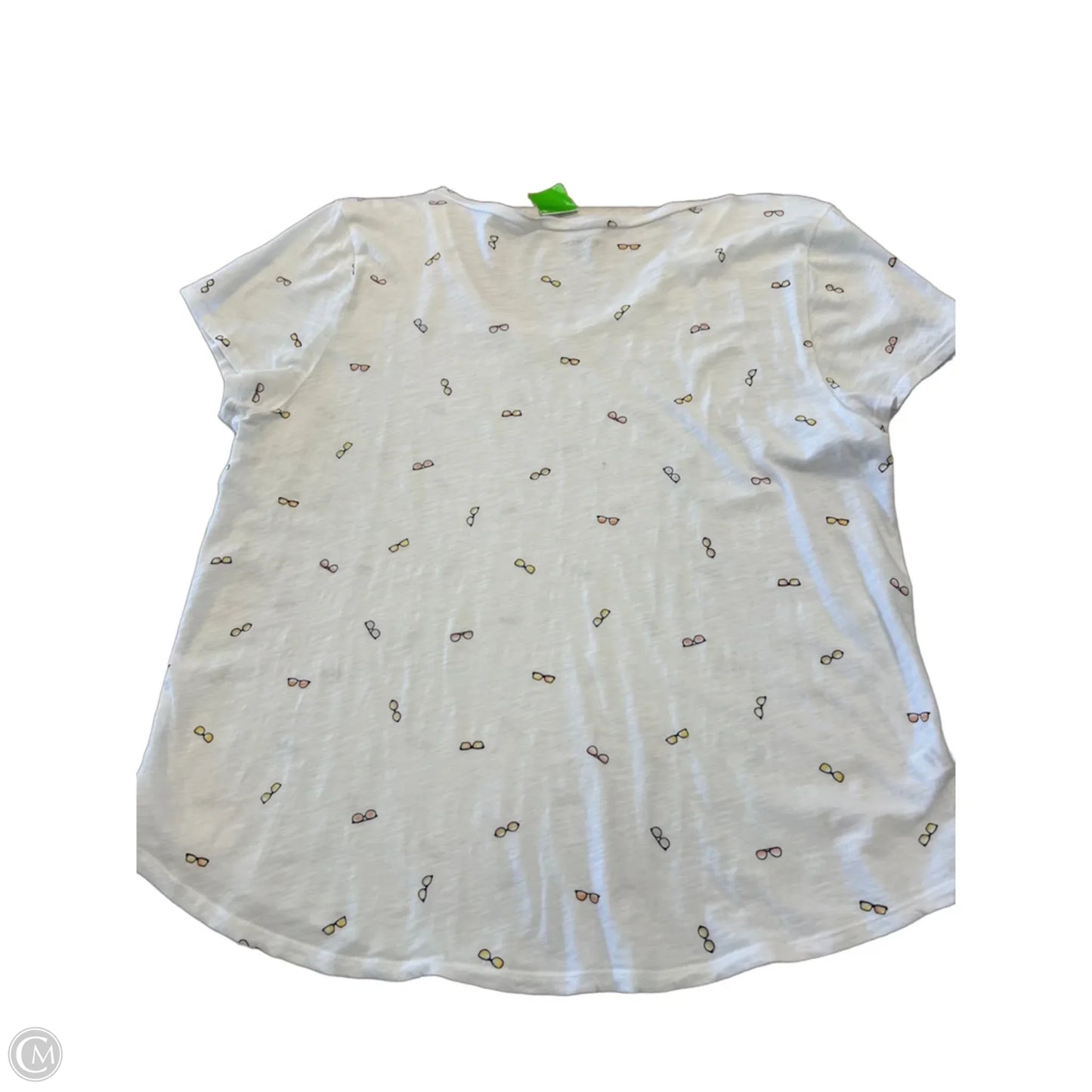 Top Short Sleeve By Loft In Pink & White, Size: Xl