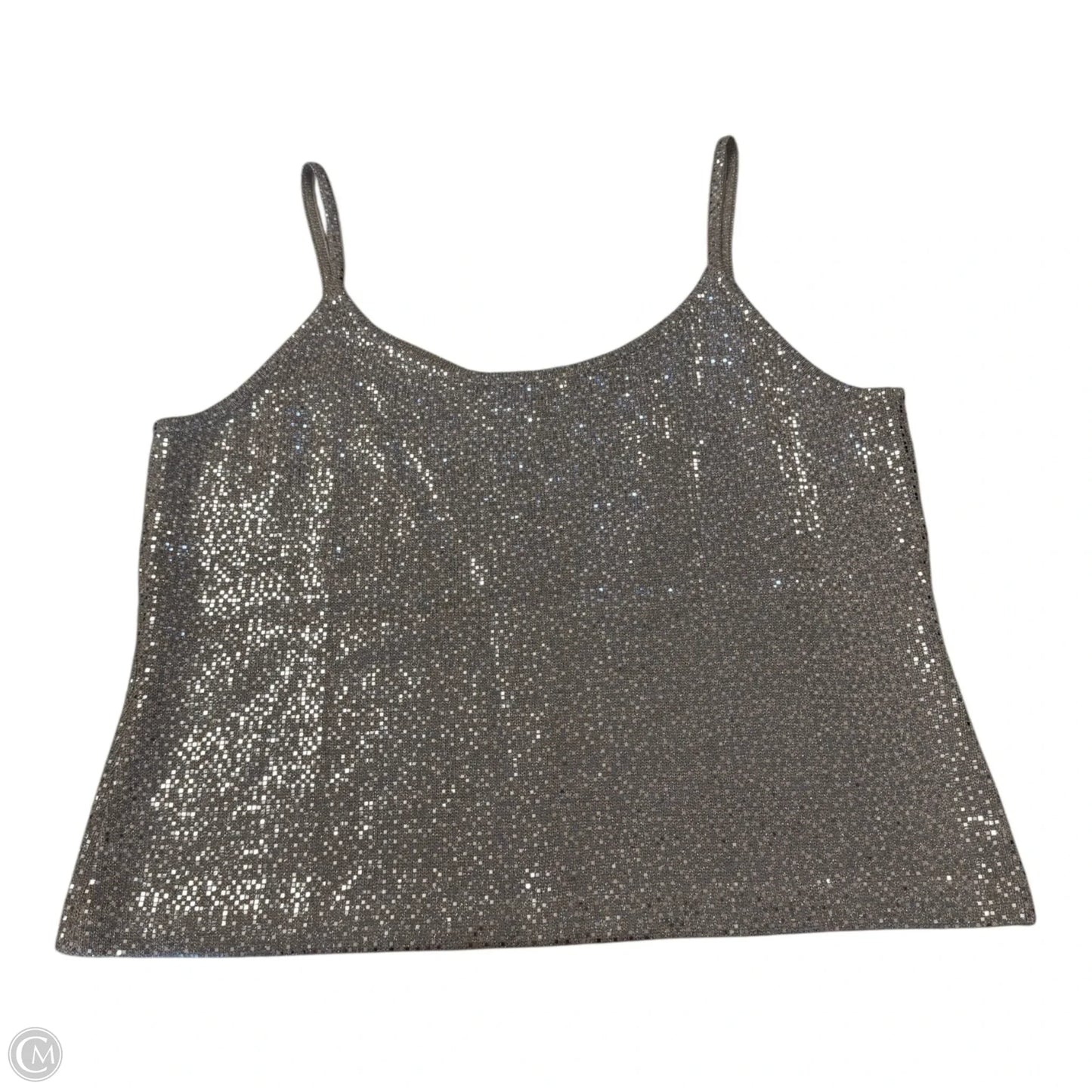 Top Sleeveless Luxury Designer By St John Collection In Silver & Tan, Size: Xl