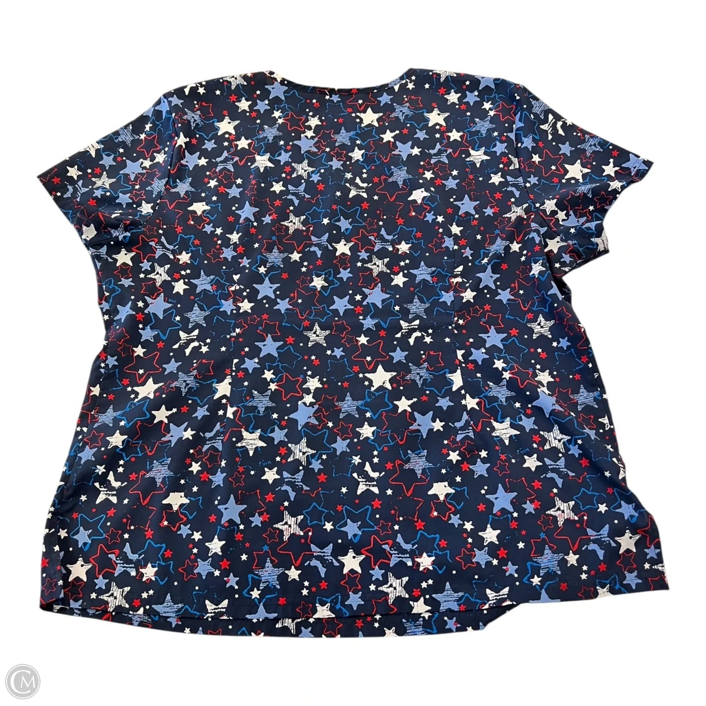 Top Short Sleeve By Clothes Mentor In Blue & Red & White, Size: Xl