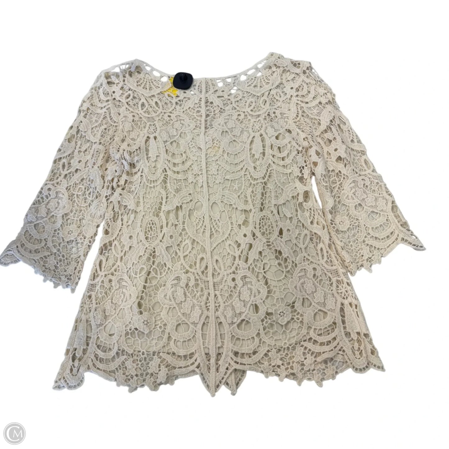 Top 2pc 3/4 Sleeve By Adiva In Cream, Size: M