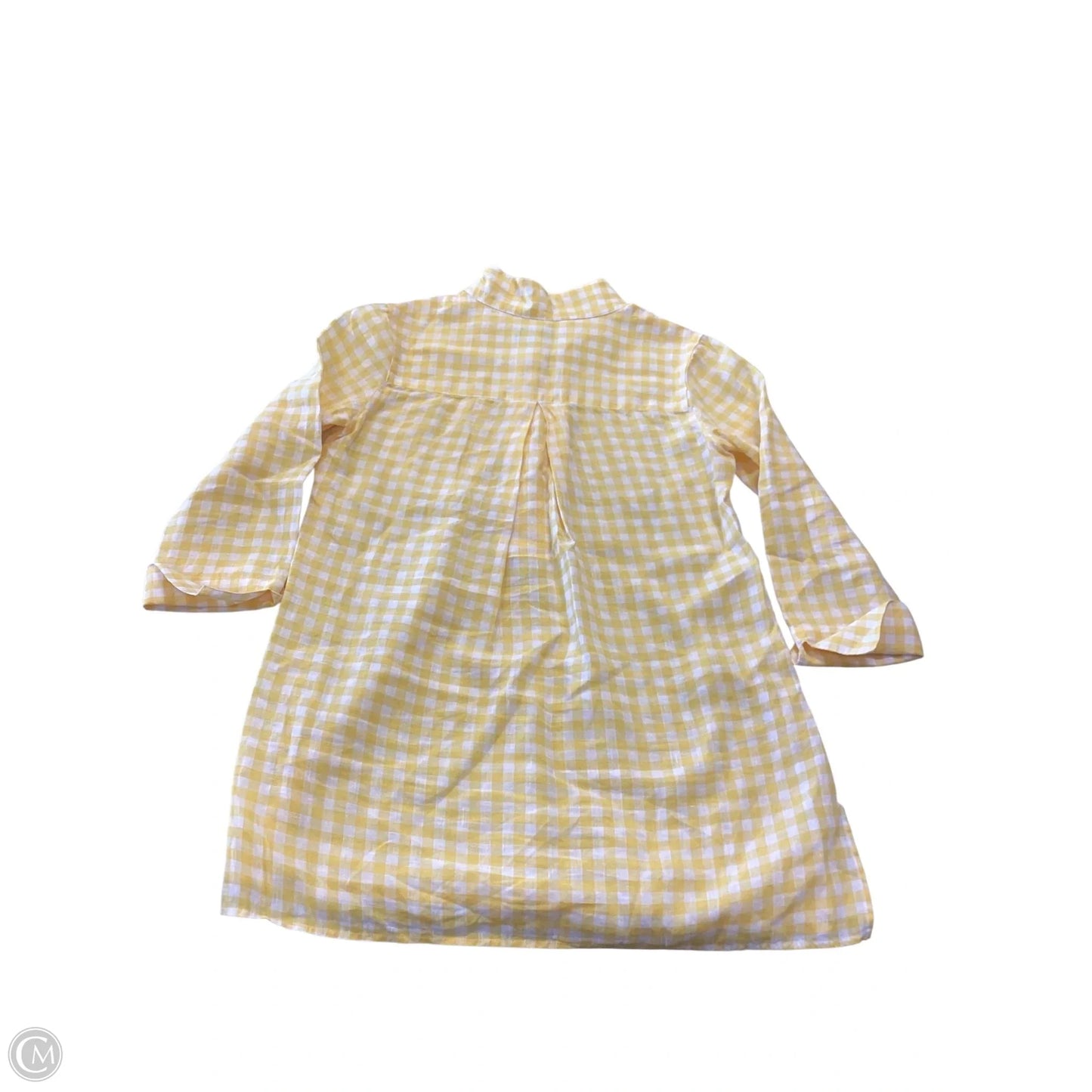 Top 3/4 Sleeve By Clothes Mentor In Tan & White, Size: S