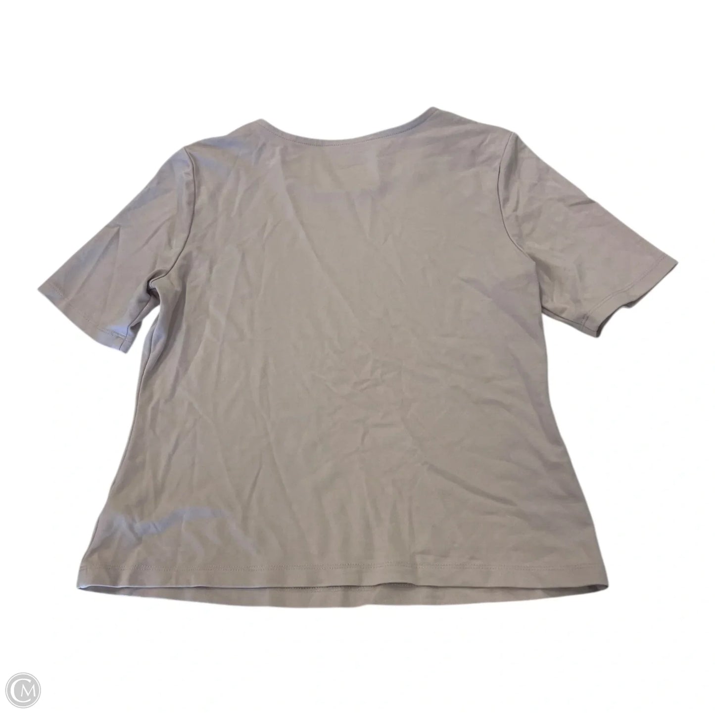 Top Short Sleeve By Christian Siriano In Beige, Size: M