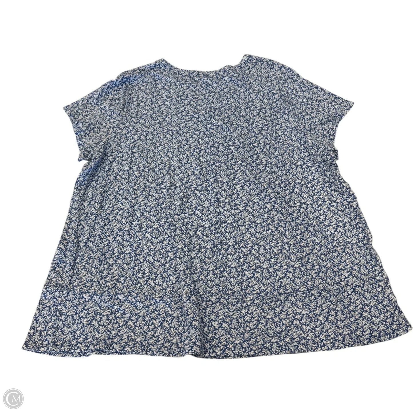 Top Short Sleeve By J. Jill In Blue & White, Size: 3x