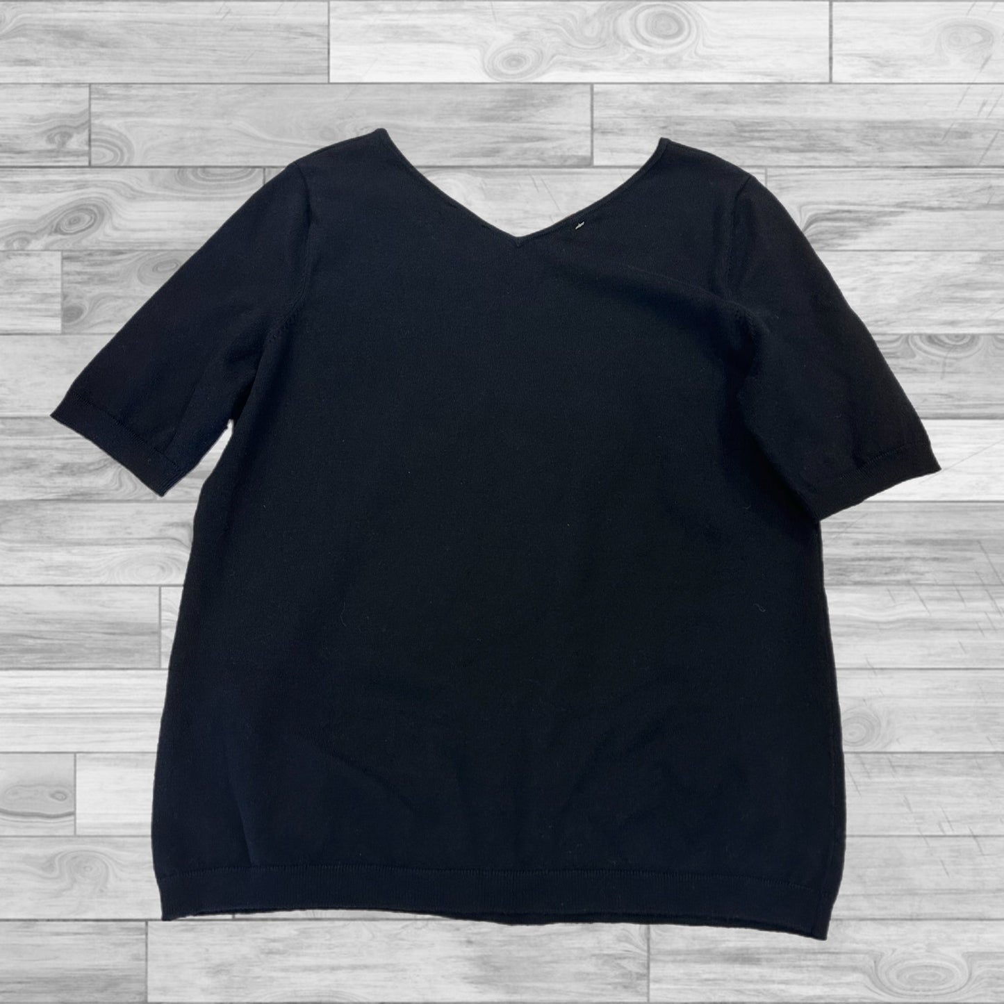 Top Short Sleeve By Talbots In Black, Size: Petite Large