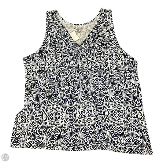 Top Sleeveless By Lane Bryant In Blue & White, Size: 3x
