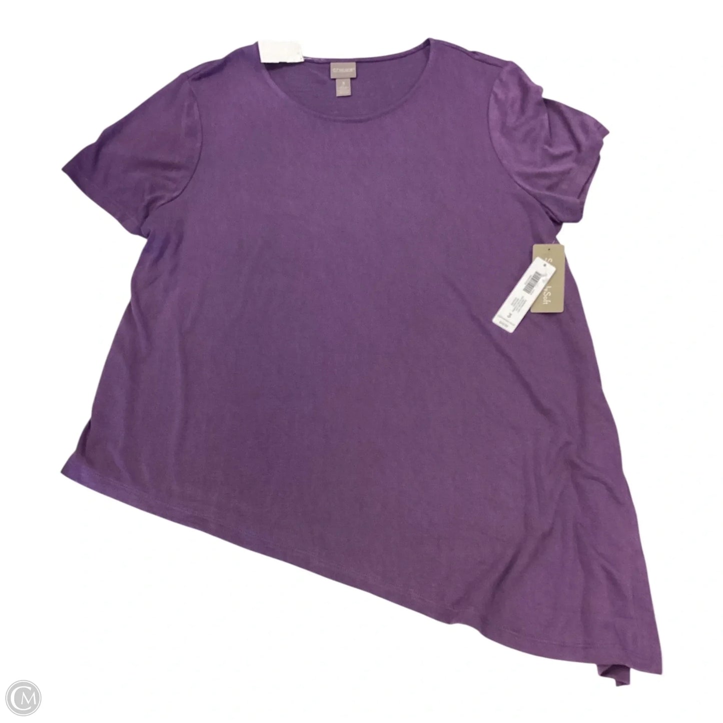 Top Short Sleeve Basic By Chicos In Purple, Size: Xl