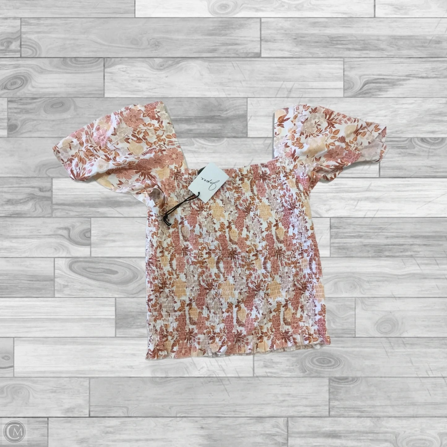 Top Short Sleeve By Japna In Floral Print, Size: Xl
