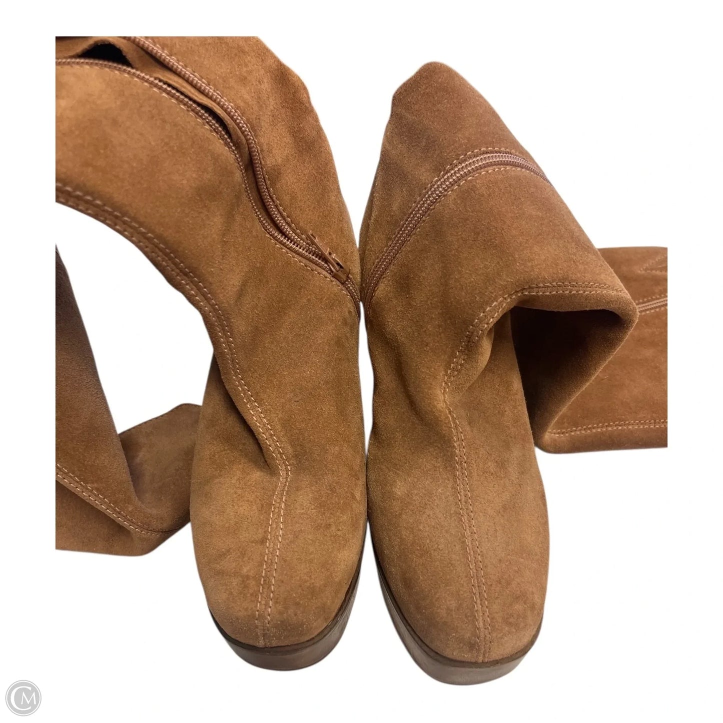 Boots Mid-calf Heels By Clothes Mentor In Brown, Size: 8.5