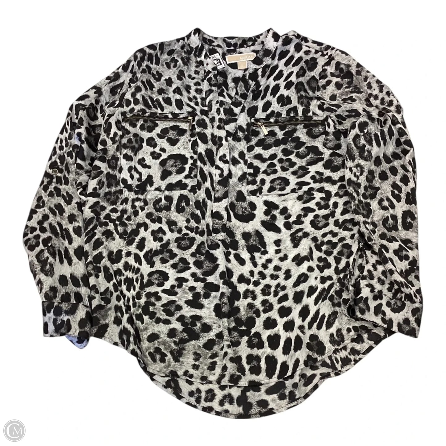 Top Long Sleeve By Michael By Michael Kors In Animal Print, Size: Xl