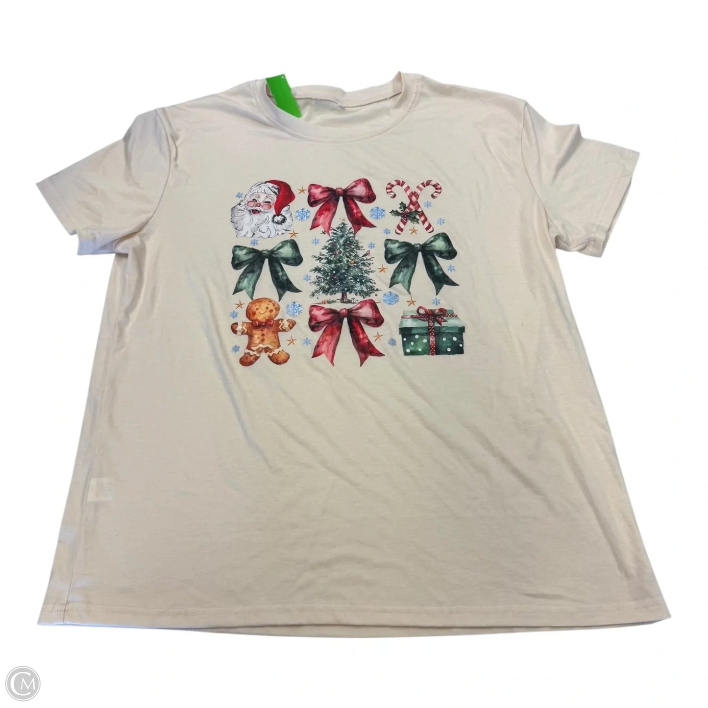 Top Short Sleeve Basic By Clothes Mentor In Cream, Size: Xxl