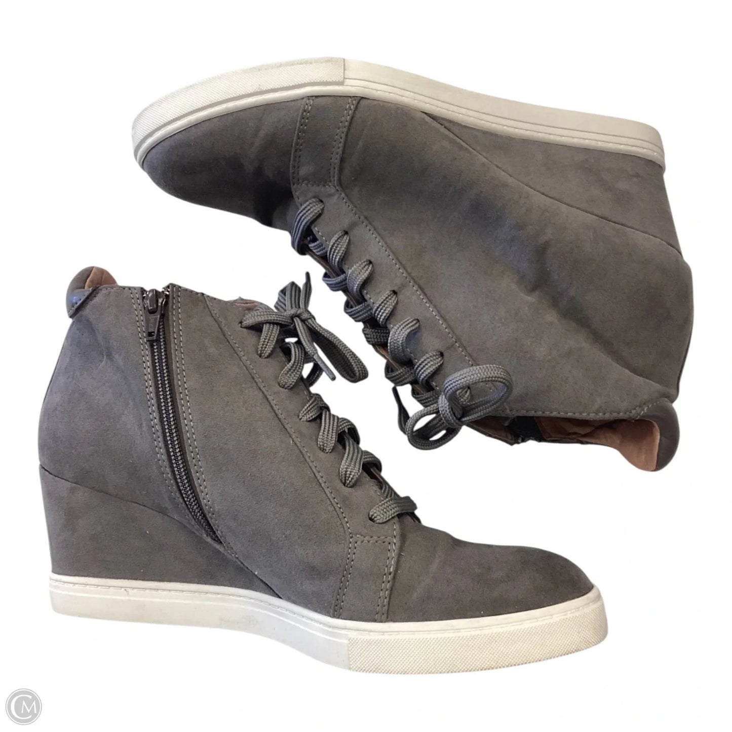 Shoes Heels Wedge By Clothes Mentor In Grey, Size: 11