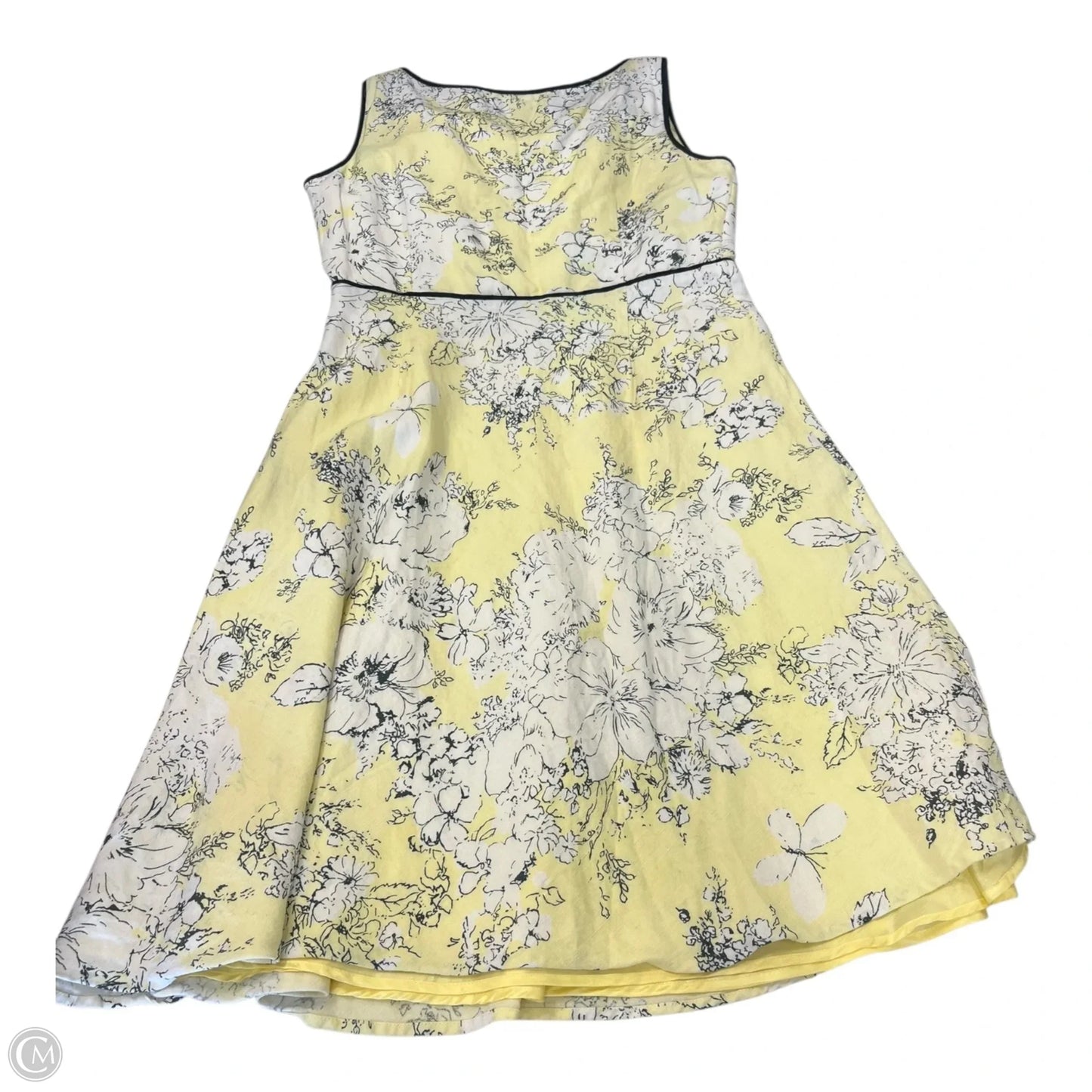 Dress Casual Short By Adrianna Papell In Yellow, Size: 14