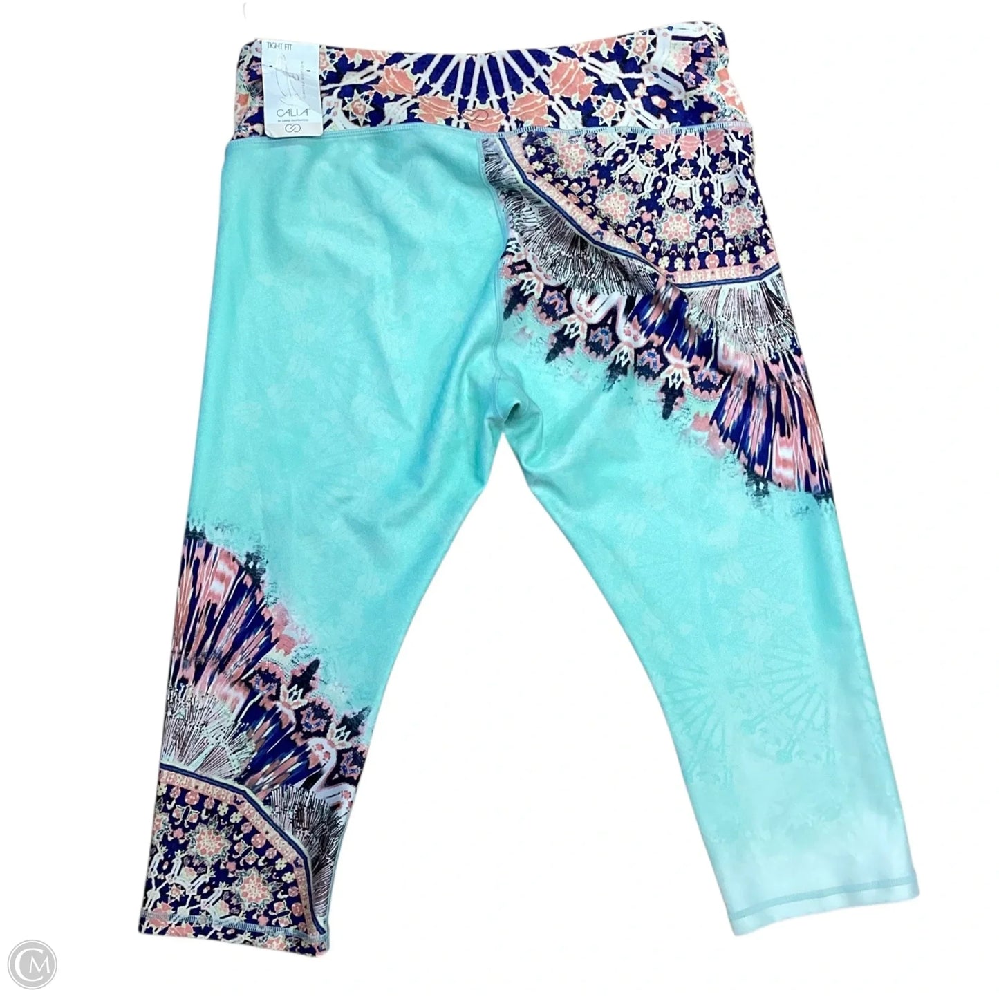 Athletic Capris By Calia In Green & Pink, Size: Xl