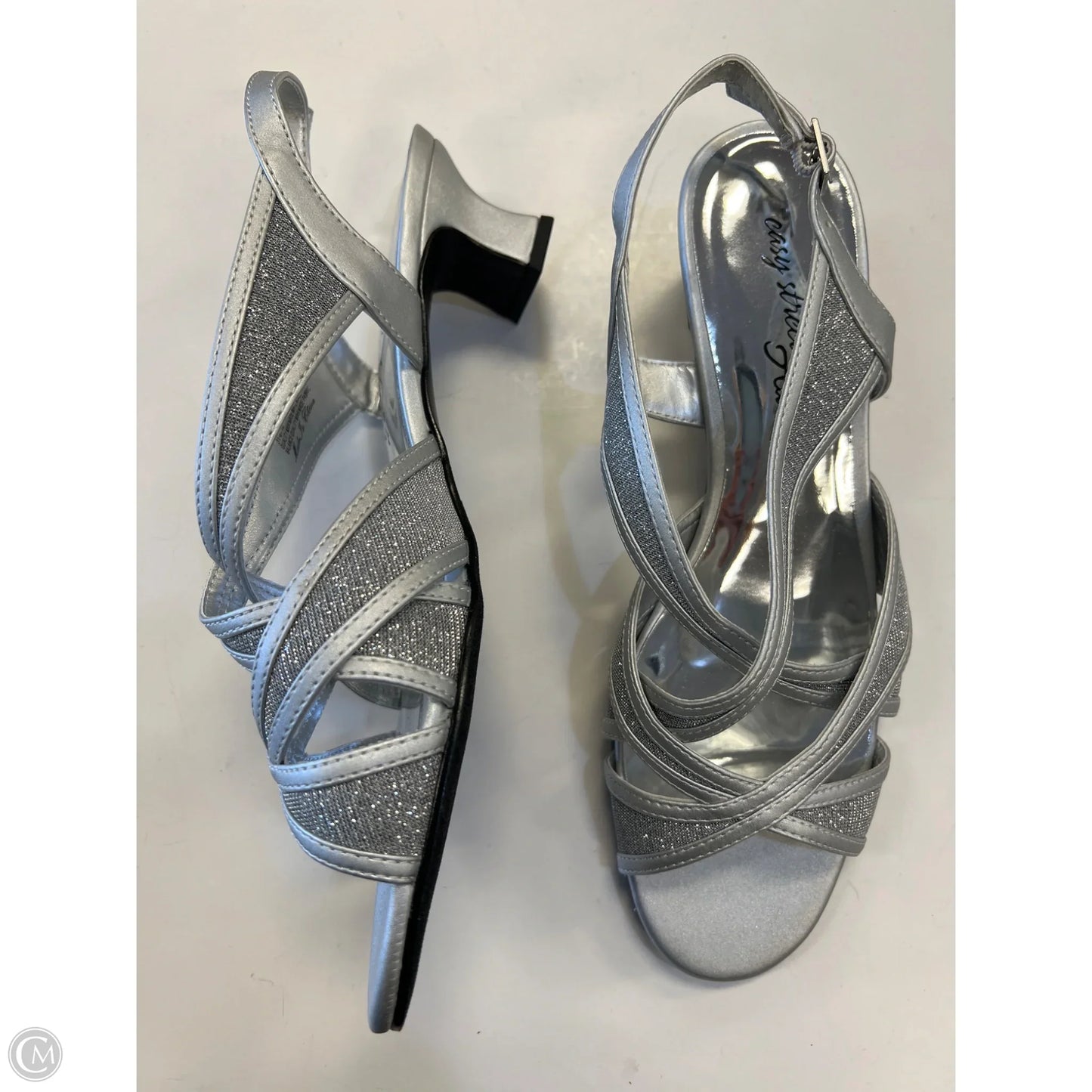 Shoes Heels Kitten By Easy Street In Silver, Size: 7.5