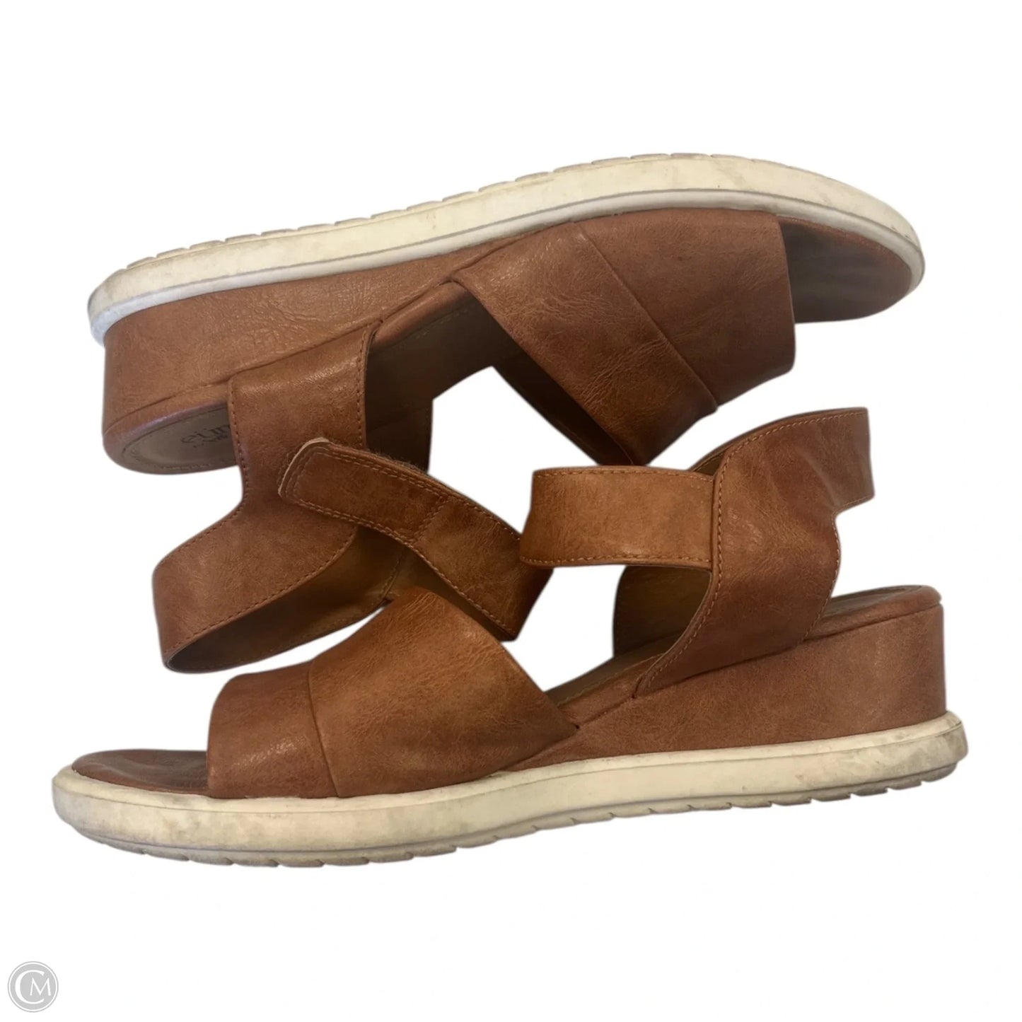 Shoes Heels Wedge By Sofft In Tan, Size: 9.5