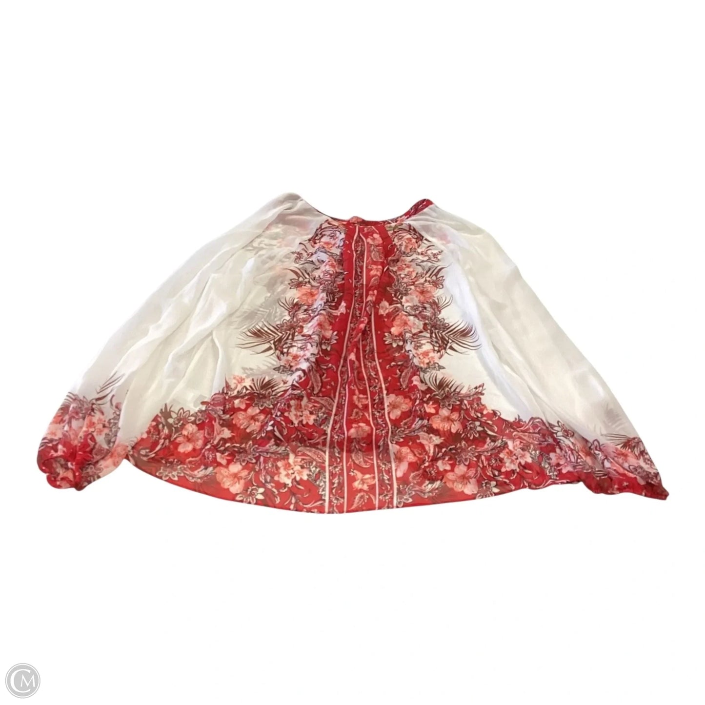 Top Long Sleeve By White House Black Market In Red & White, Size: M