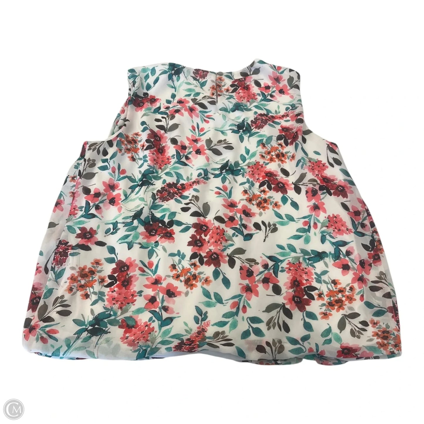 Top Sleeveless By Calvin Klein In Floral Print, Size: M
