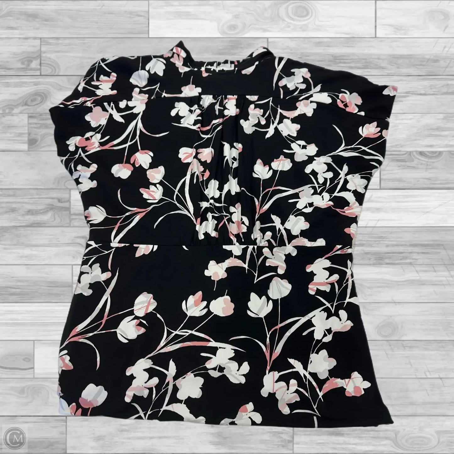 Top Short Sleeve By White House Black Market In Black & Pink, Size: Xl